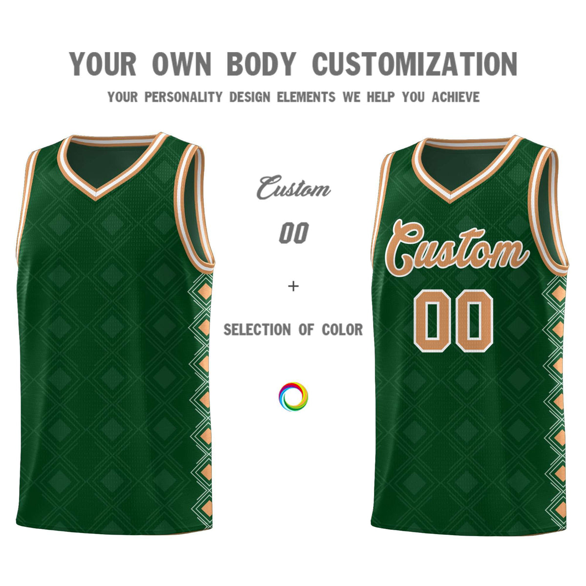 Custom Kelly Green Side Blocks Sports Uniform Basketball Jersey|KXKSHOP