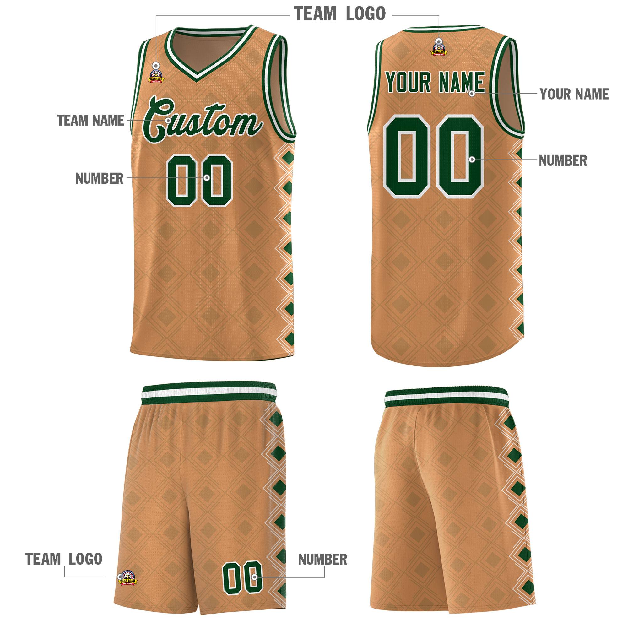 Custom Light Brown Side Blocks Sports Uniform Basketball Jersey|KXKSHOP