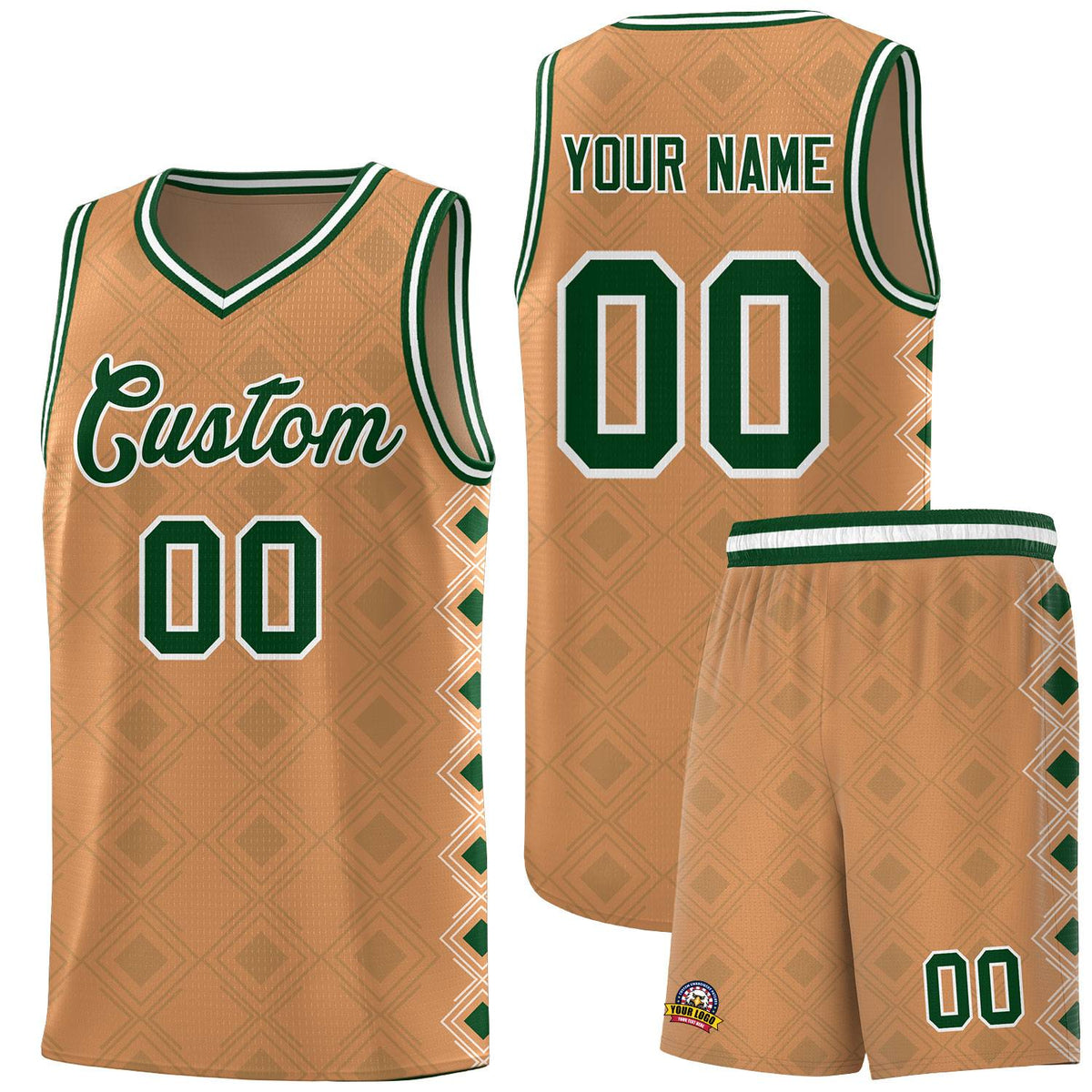 Custom Light Brown Side Blocks Sports Uniform Basketball Jersey|KXKSHOP