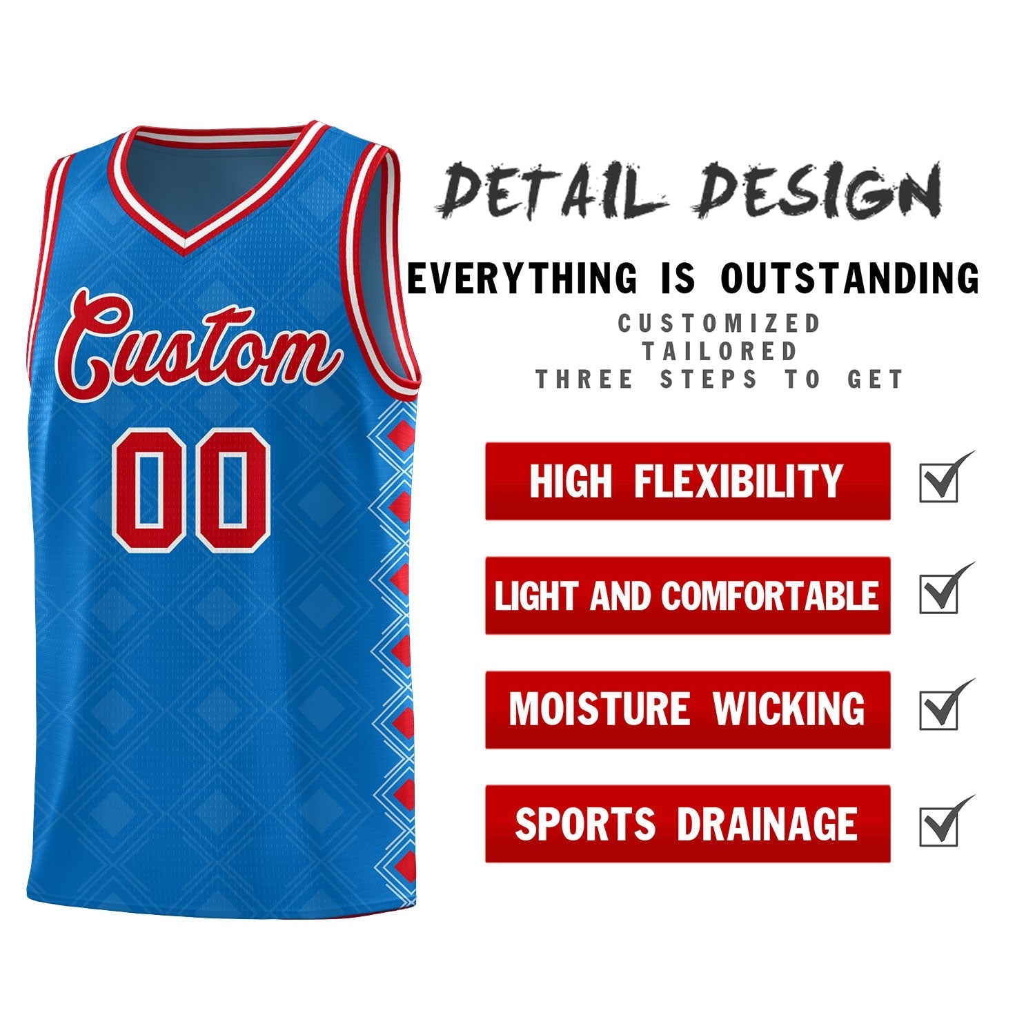 Custom Royal Side Blocks Sports Uniform Basketball Jersey|KXKSHOP