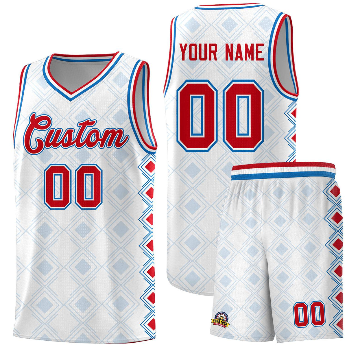 Custom White Side Blocks Sports Uniform Basketball Jersey|KXKSHOP