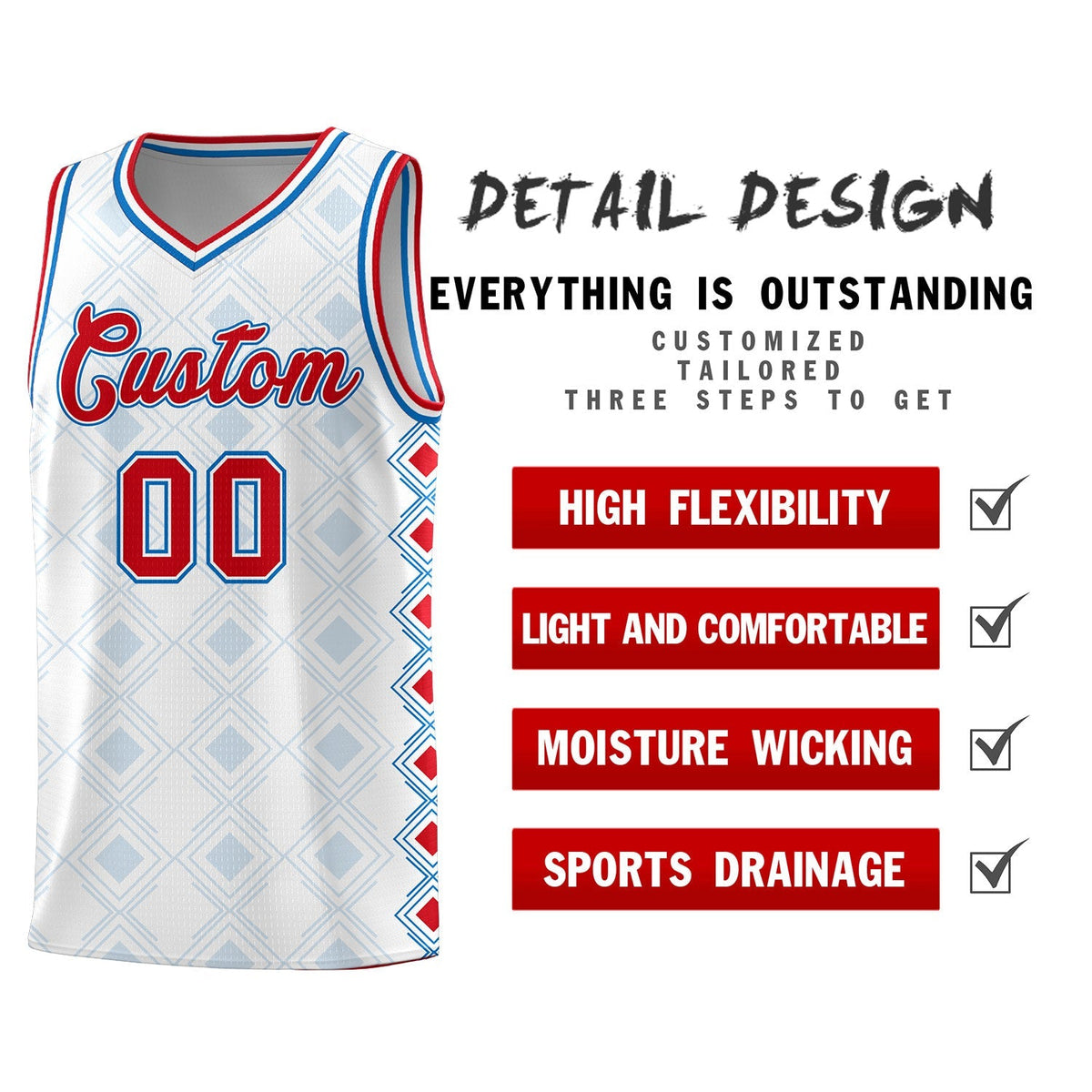 Custom White Side Blocks Sports Uniform Basketball Jersey|KXKSHOP