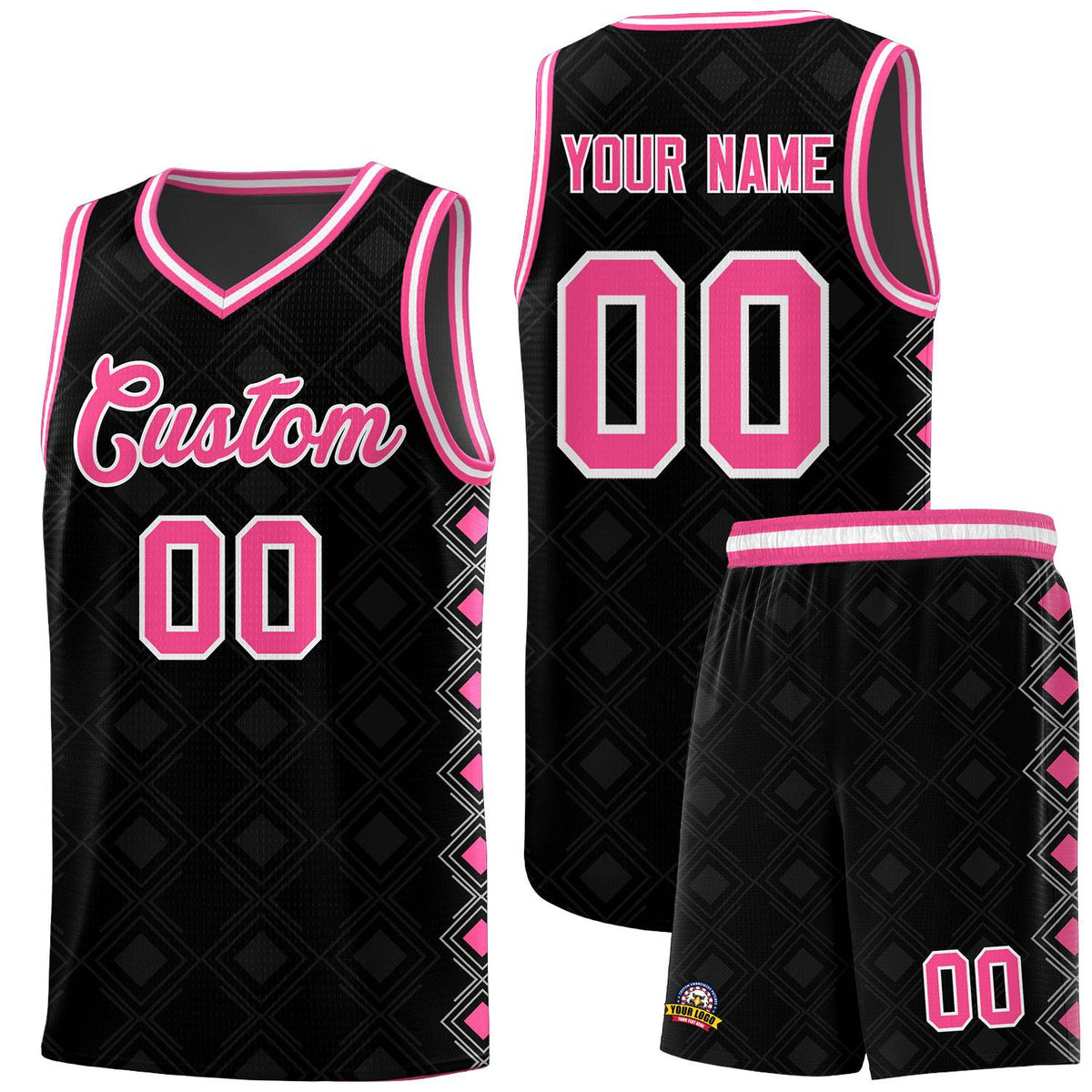 Custom Black Side Blocks Sports Uniform Basketball Jersey|KXKSHOP