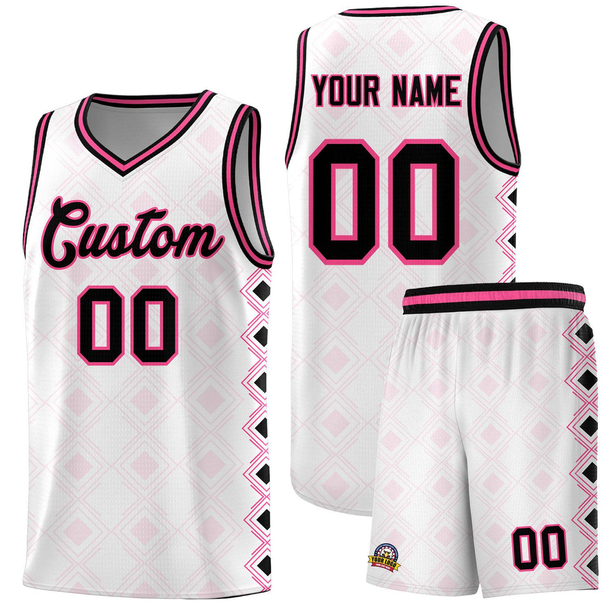 Custom White Side Blocks Sports Uniform Basketball Jersey|KXKSHOP
