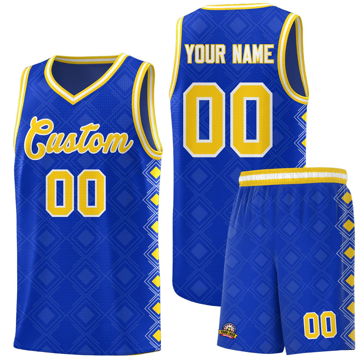 Custom Royal Side Blocks Sports Uniform Basketball Jersey|KXKSHOP