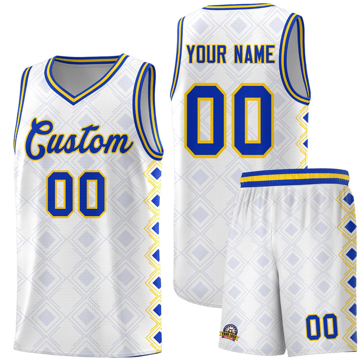 Custom White Side Blocks Sports Uniform Basketball Jersey|KXKSHOP