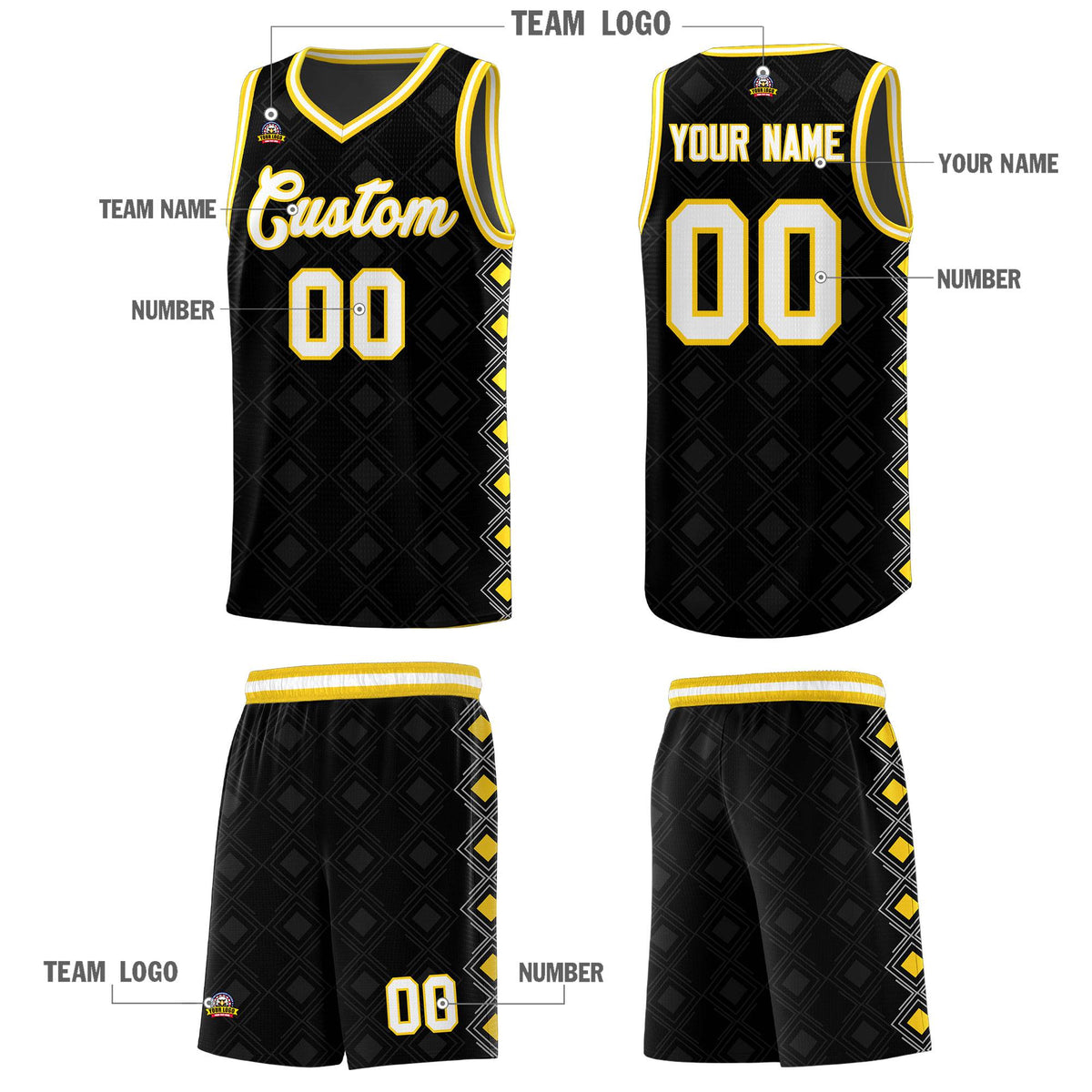 Custom Black Side Blocks Sports Uniform Basketball Jersey|KXKSHOP