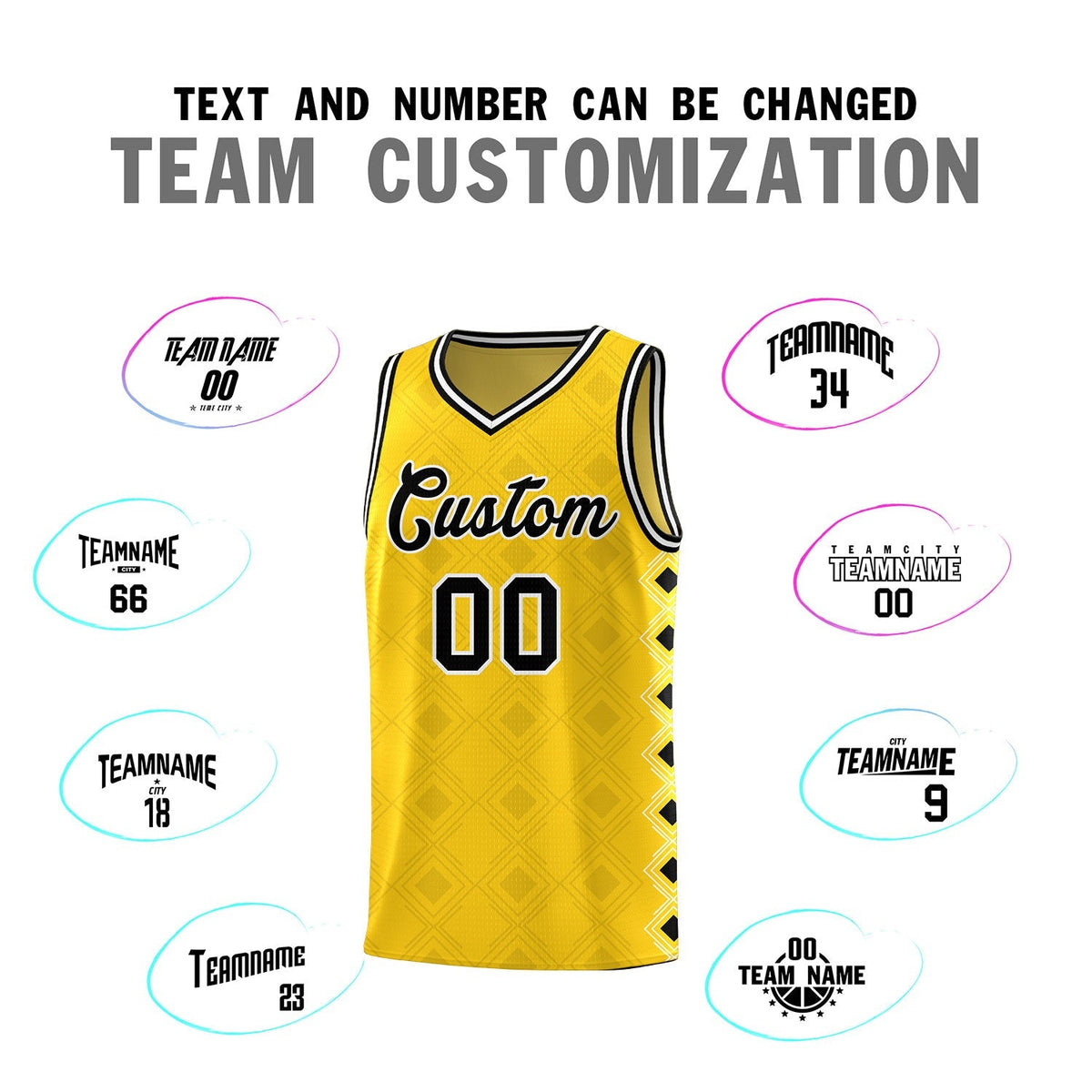 Custom Gold Side Blocks Sports Uniform Basketball Jersey|KXKSHOP