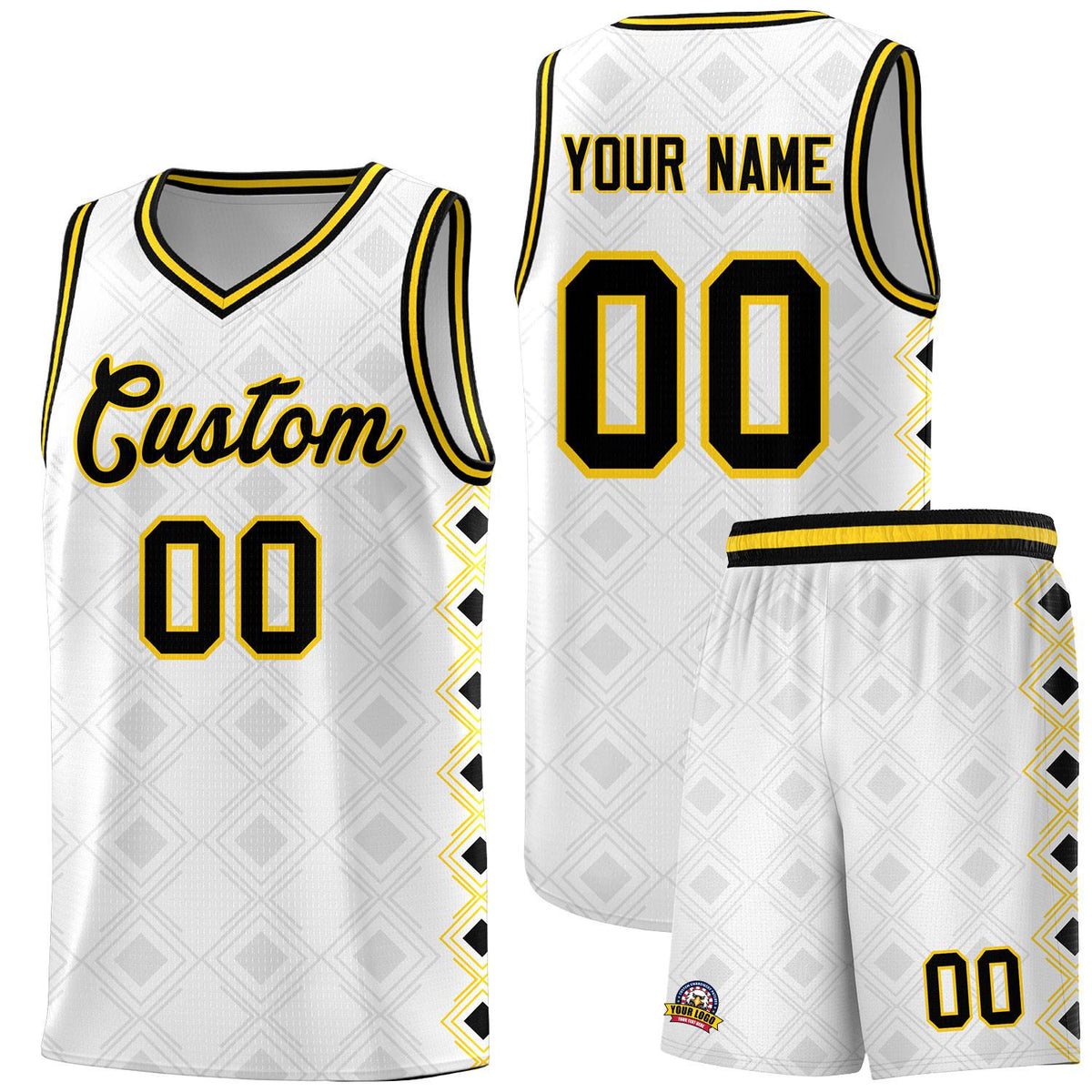 Custom White Side Blocks Sports Uniform Basketball Jersey|KXKSHOP