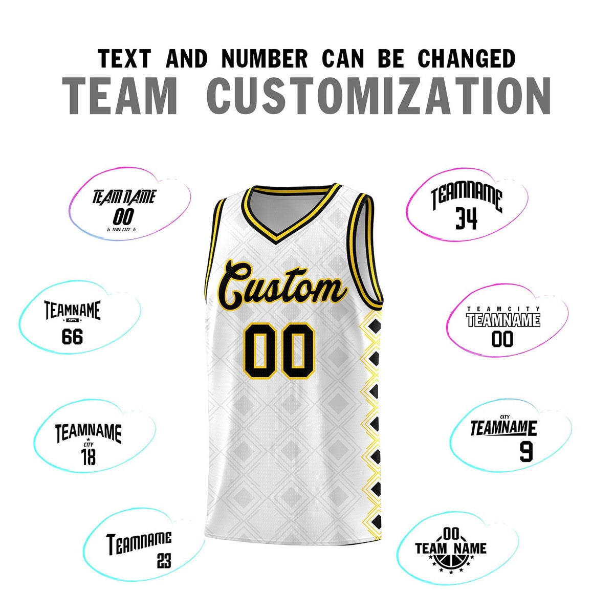 Custom White Side Blocks Sports Uniform Basketball Jersey|KXKSHOP