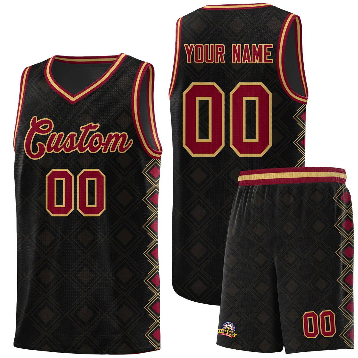 Custom Black Side Blocks Sports Uniform Basketball Jersey|KXKSHOP