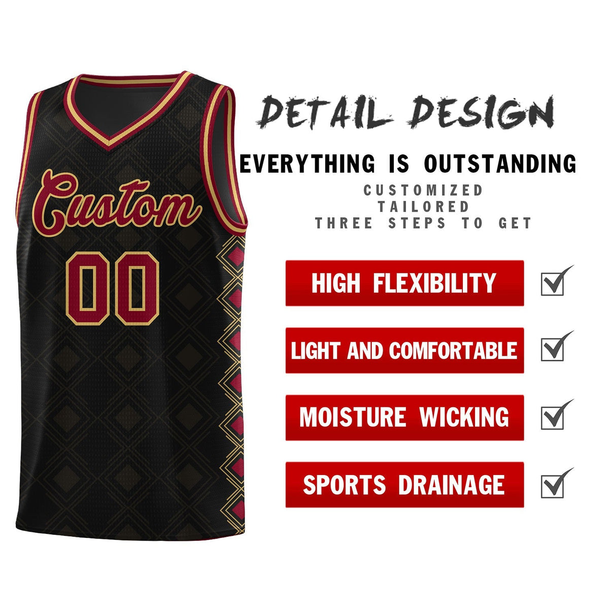 Custom Black Side Blocks Sports Uniform Basketball Jersey|KXKSHOP
