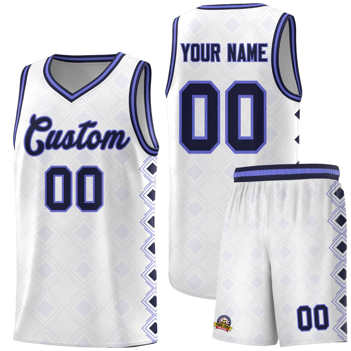 Custom White Side Blocks Sports Uniform Basketball Jersey|KXKSHOP