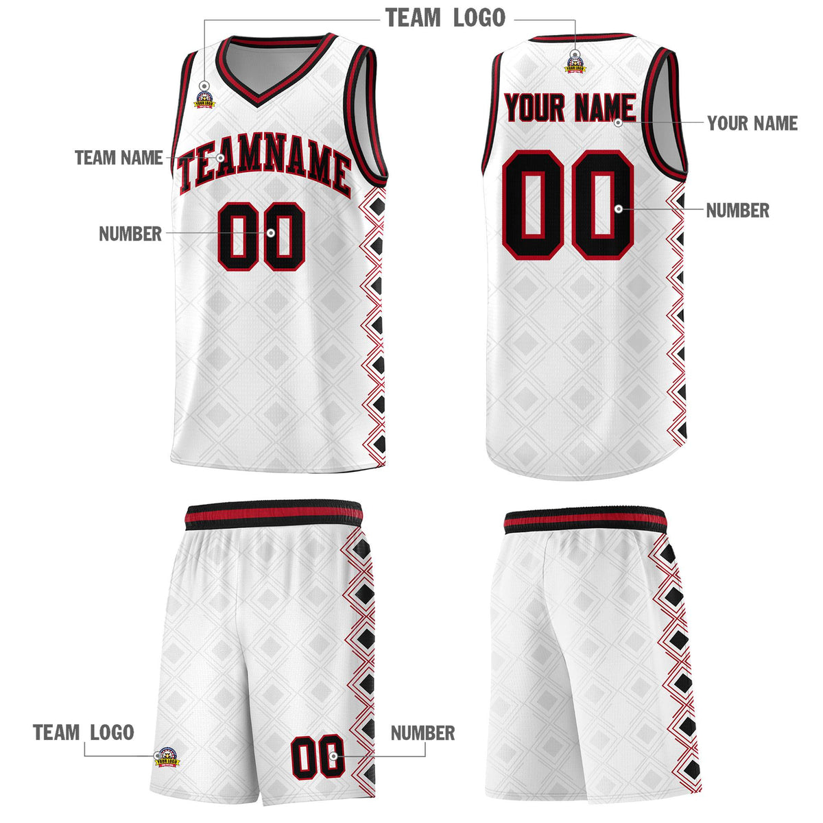 Custom White Side Blocks Sports Uniform Basketball Jersey|KXKSHOP