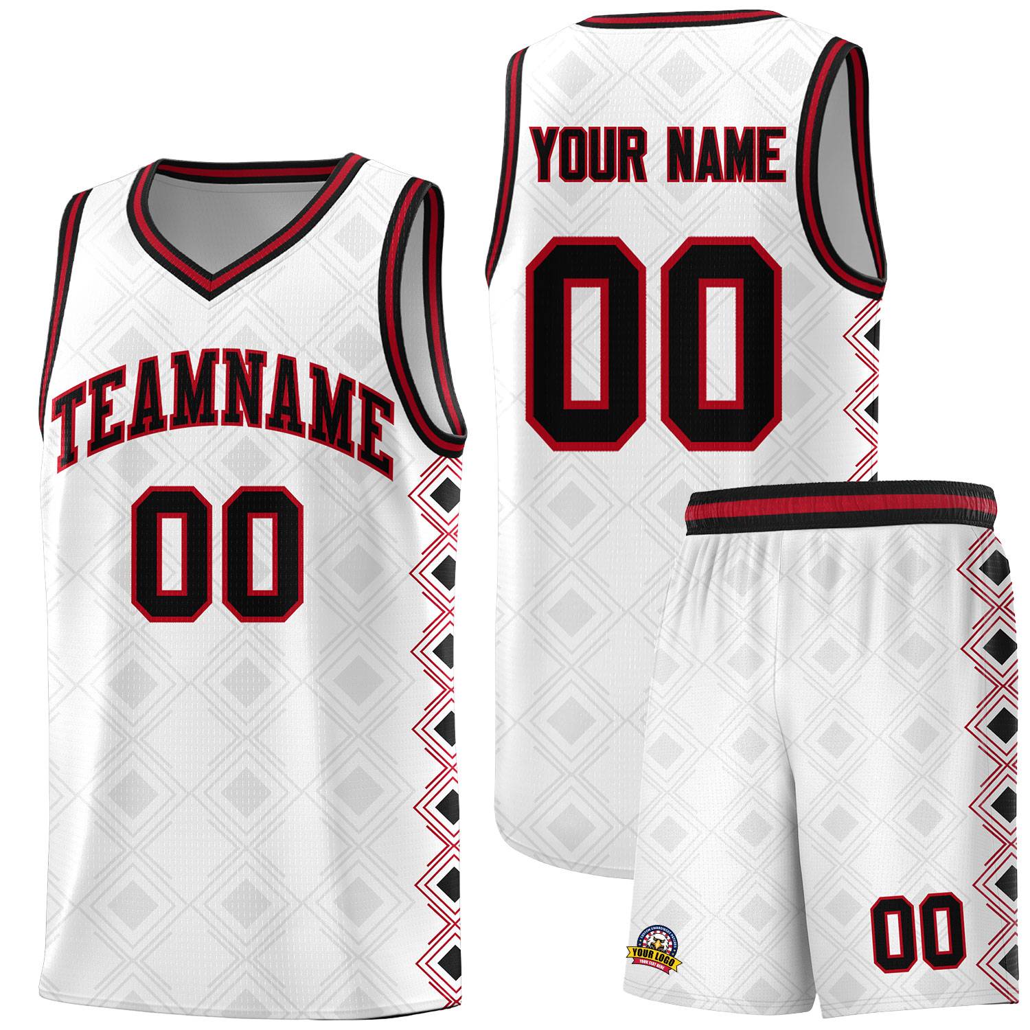 Custom White Side Blocks Sports Uniform Basketball Jersey|KXKSHOP