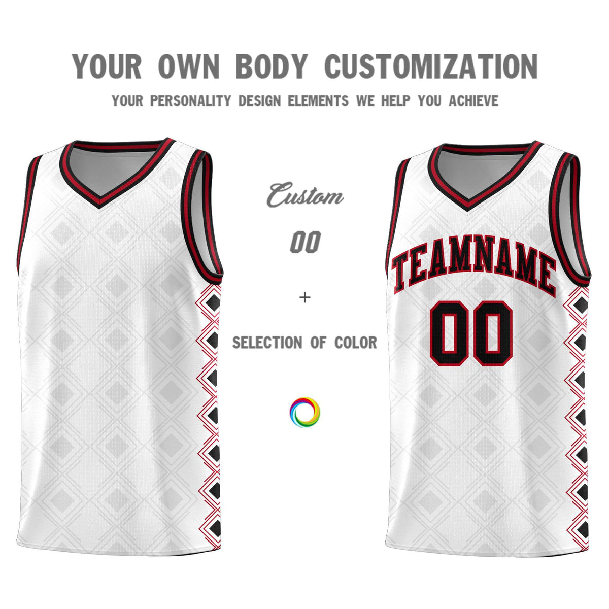 Custom White Side Blocks Sports Uniform Basketball Jersey|KXKSHOP