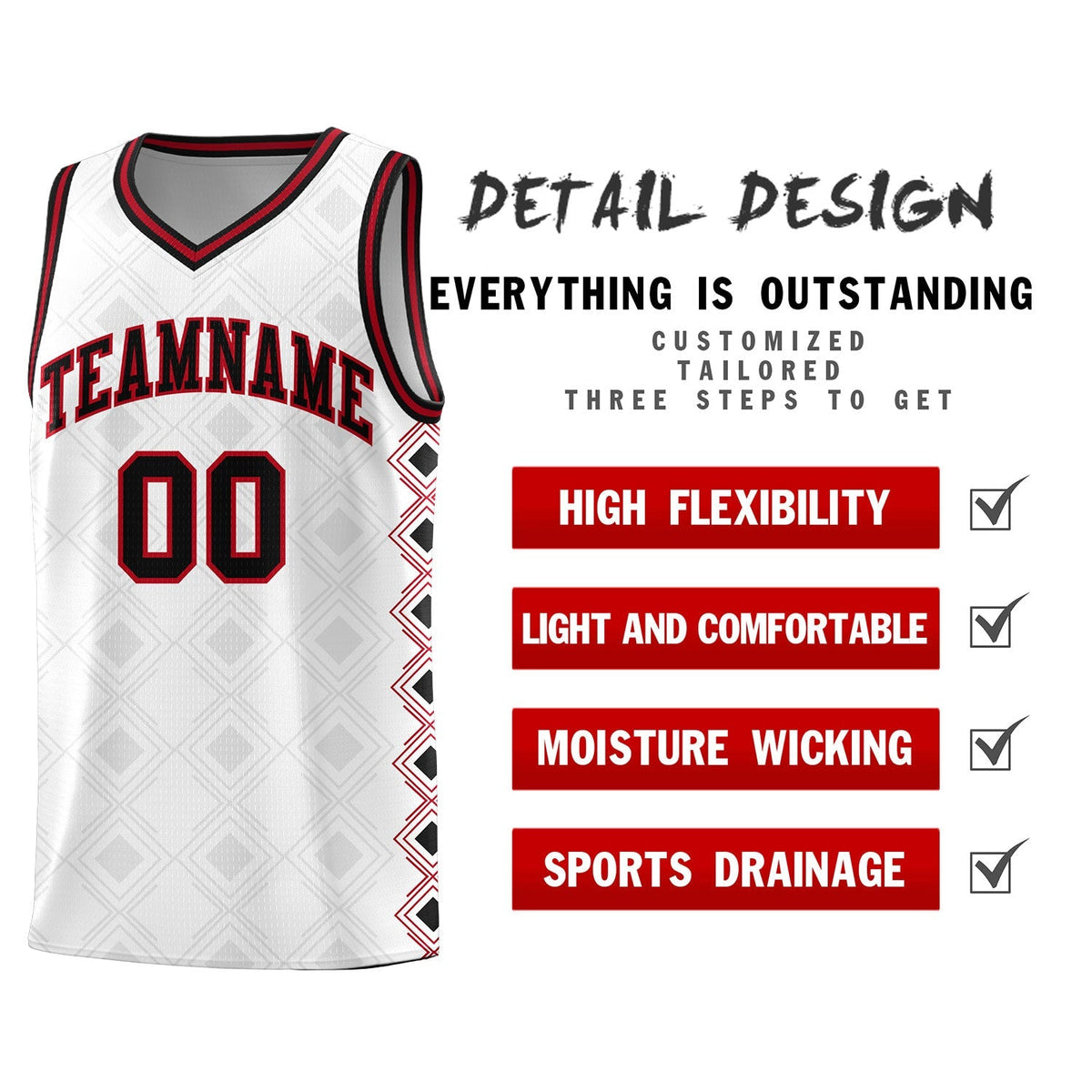 Custom White Side Blocks Sports Uniform Basketball Jersey|KXKSHOP