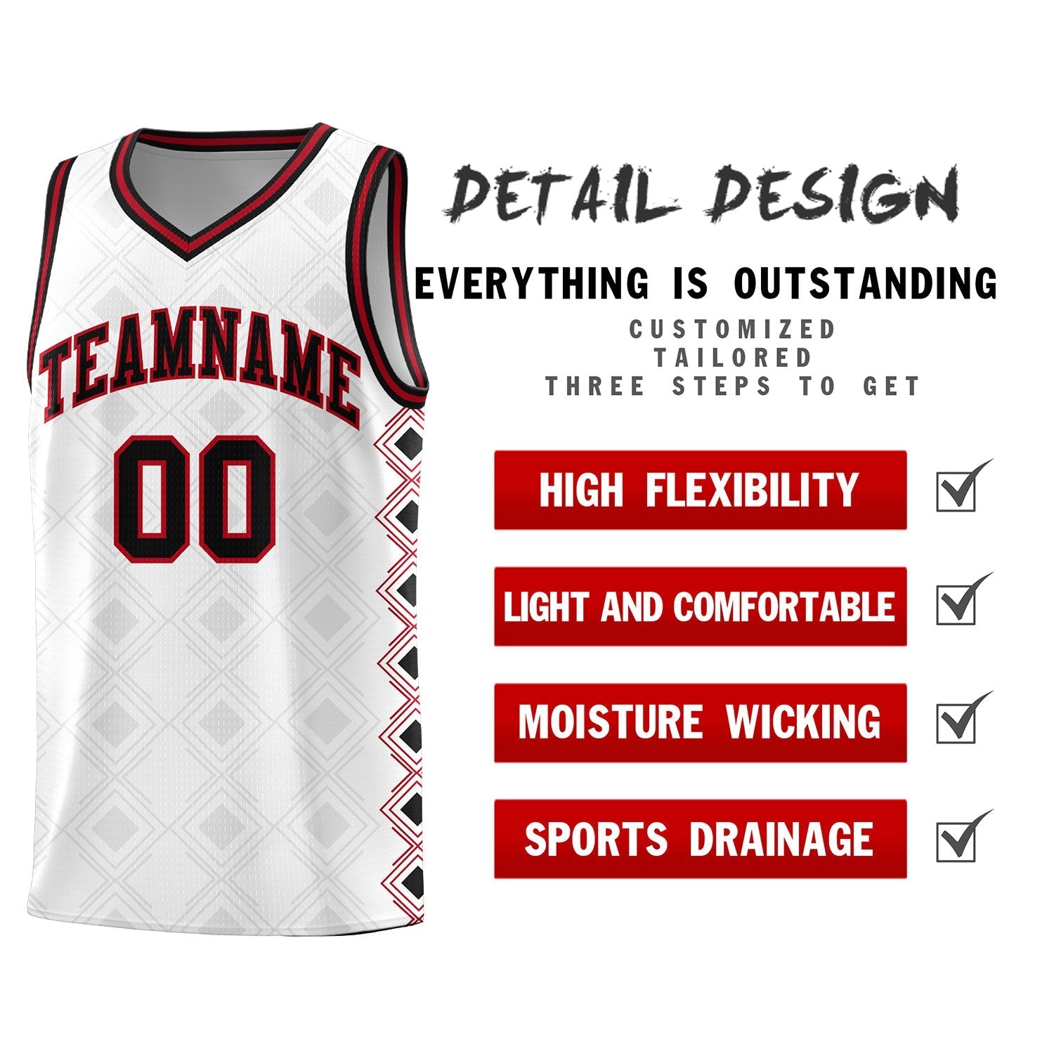 Custom White Side Blocks Sports Uniform Basketball Jersey|KXKSHOP