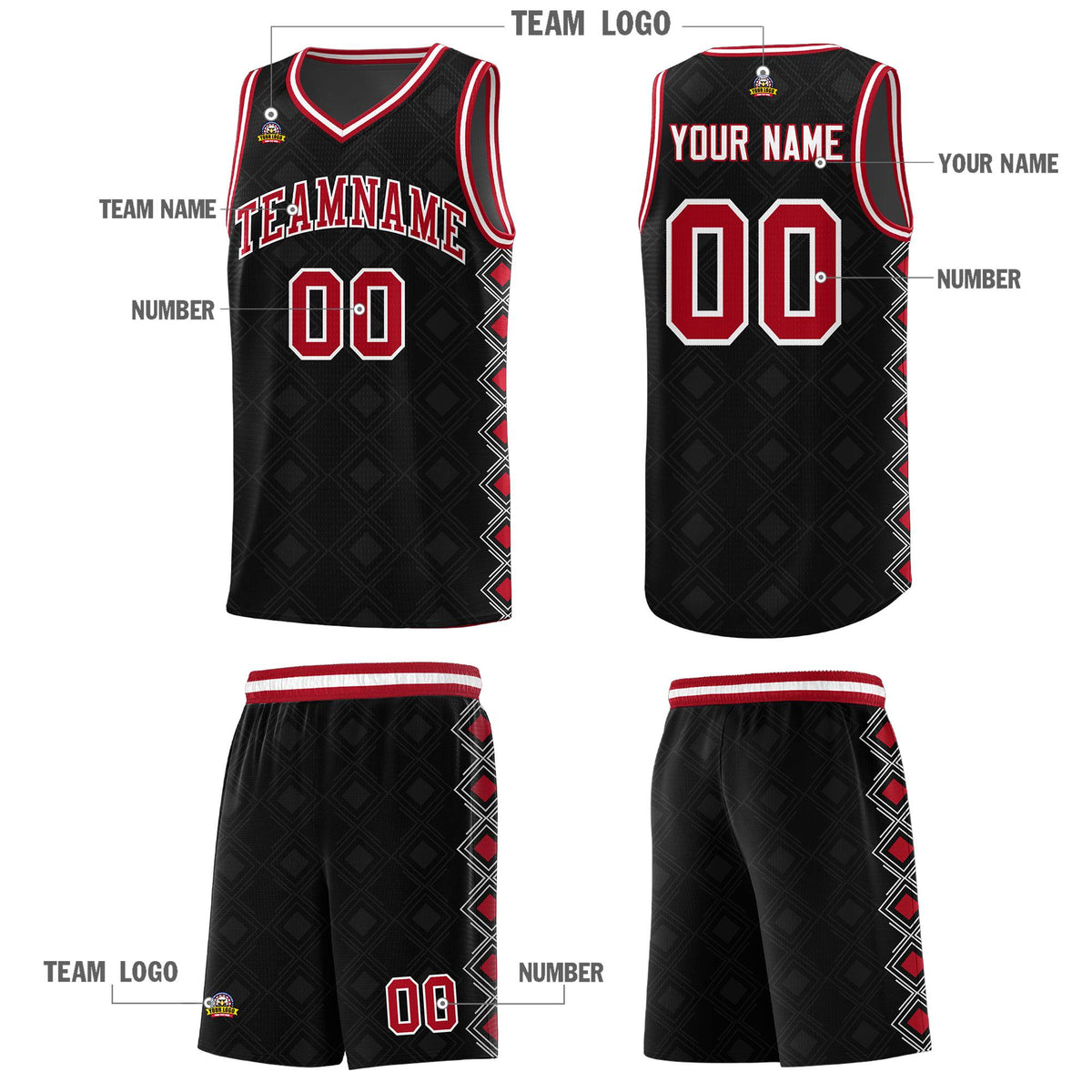 Custom Black Side Blocks Sports Uniform Basketball Jersey|KXKSHOP
