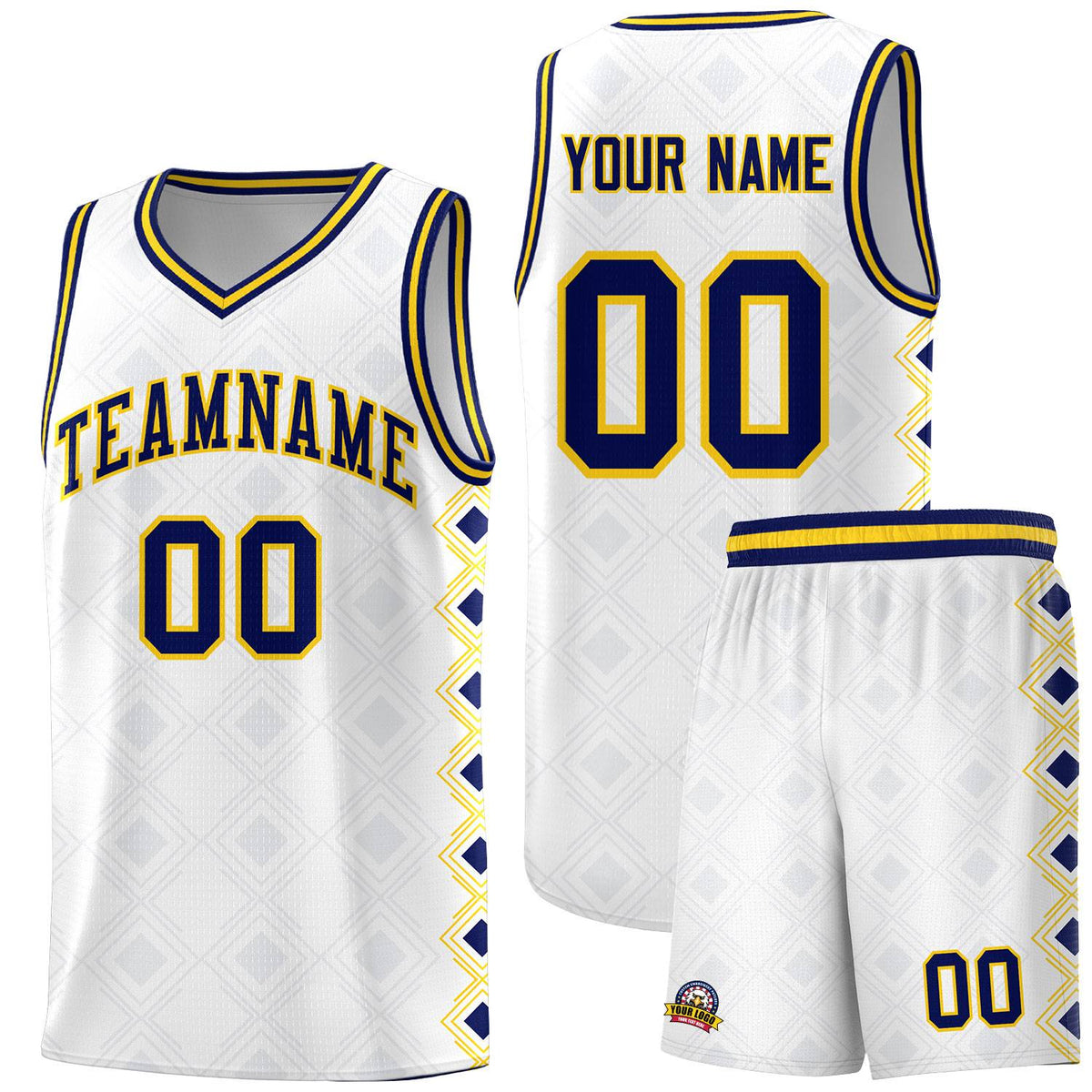 Custom White Side Blocks Sports Uniform Basketball Jersey|KXKSHOP