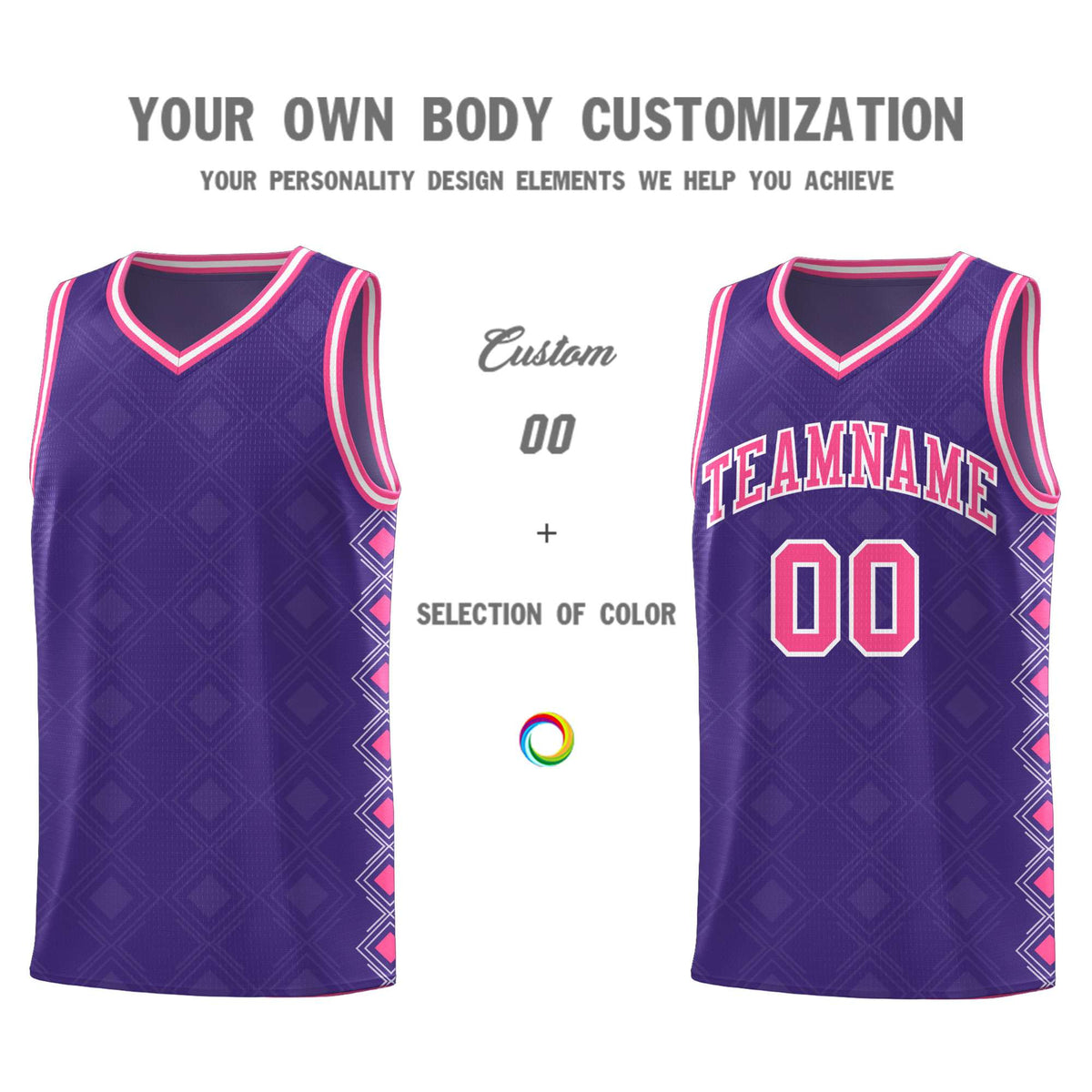 Custom Purple Side Blocks Sports Uniform Basketball Jersey|KXKSHOP
