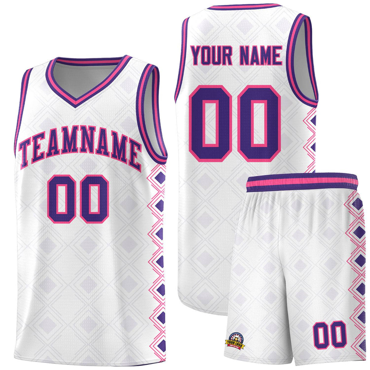 Custom White Side Blocks Sports Uniform Basketball Jersey|KXKSHOP
