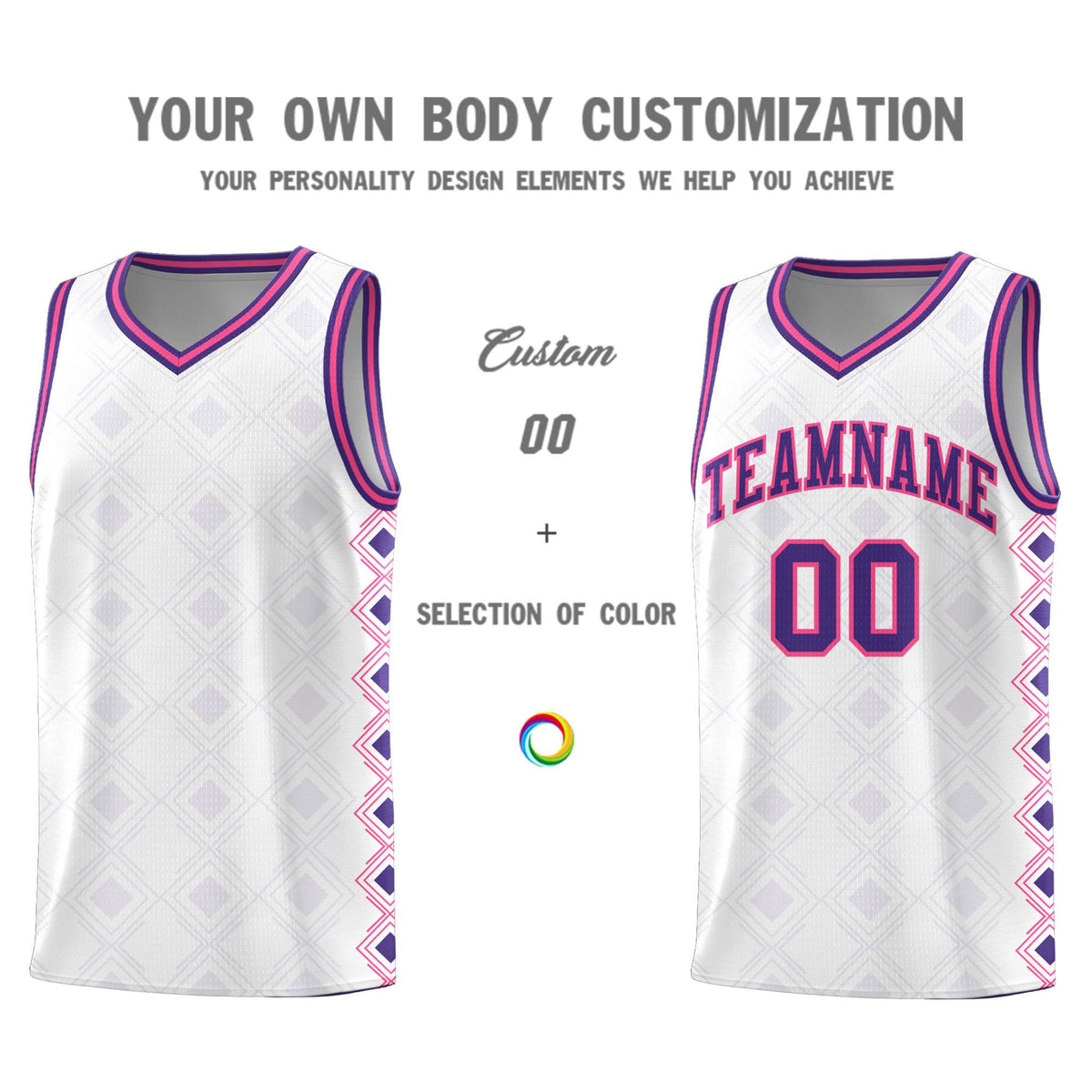 Custom White Side Blocks Sports Uniform Basketball Jersey|KXKSHOP