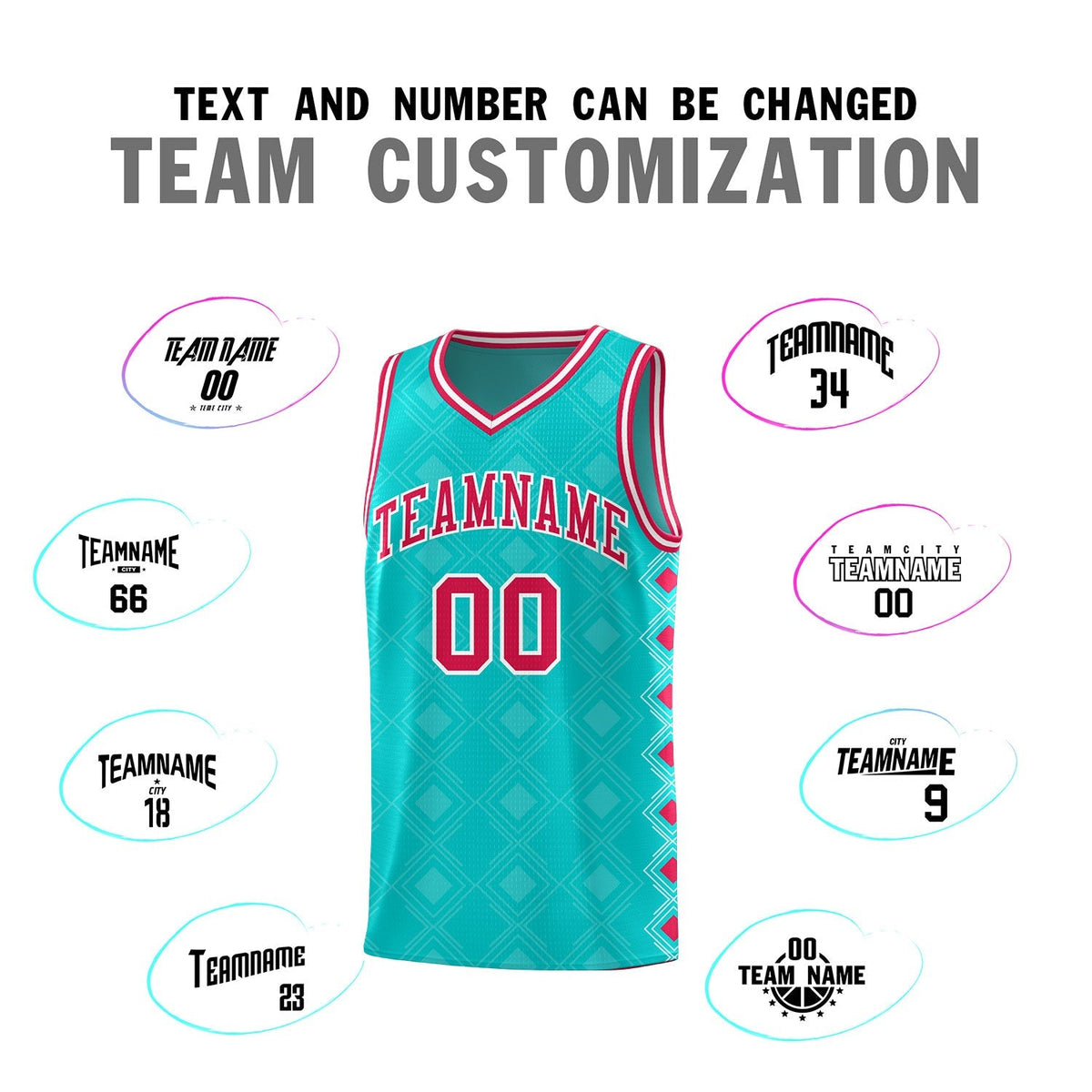 Custom Aqua Side Blocks Sports Uniform Basketball Jersey|KXKSHOP