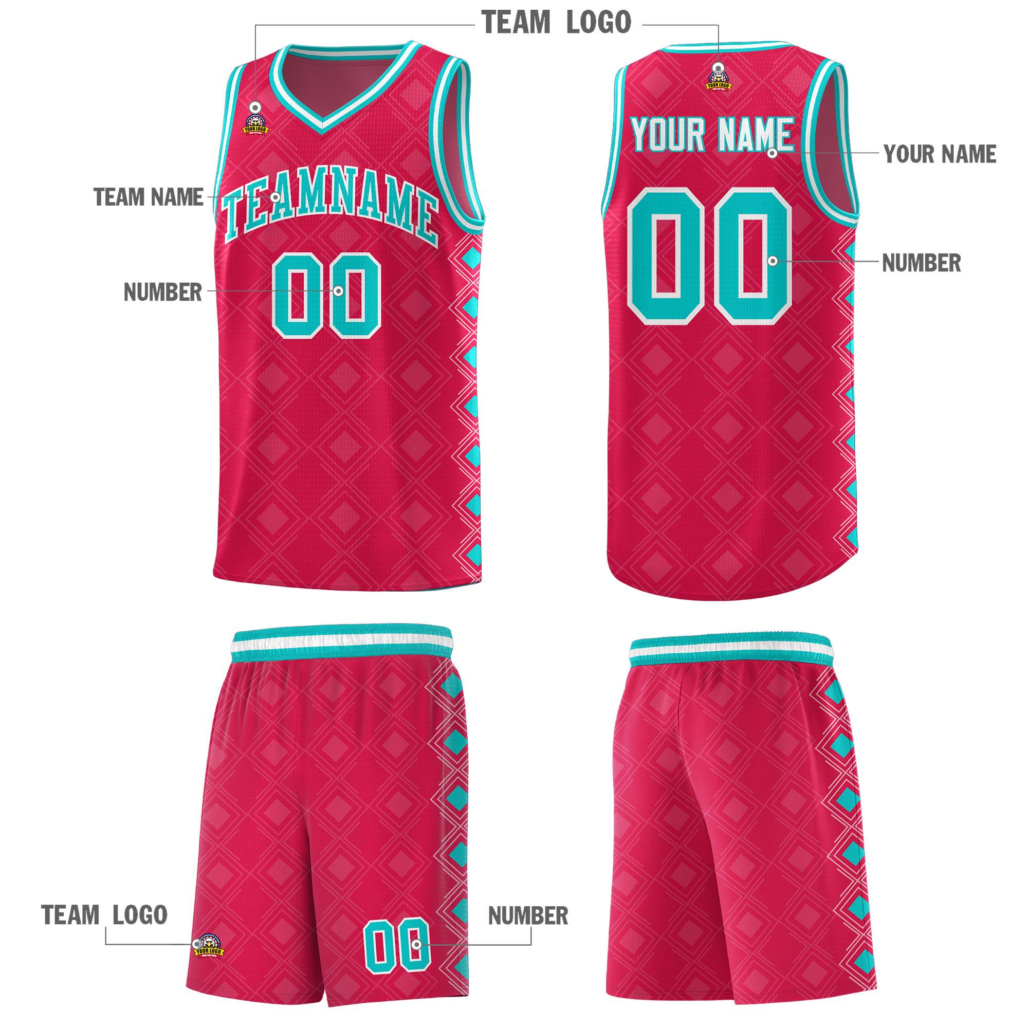 Custom Red Side Blocks Sports Uniform Basketball Jersey|KXKSHOP