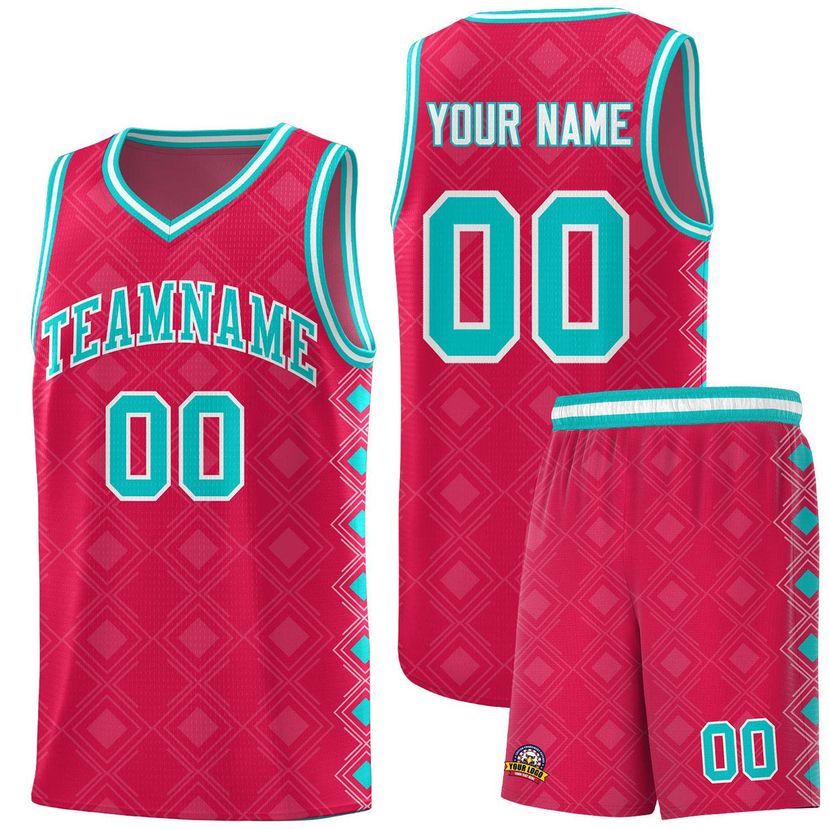 Custom Red Side Blocks Sports Uniform Basketball Jersey|KXKSHOP
