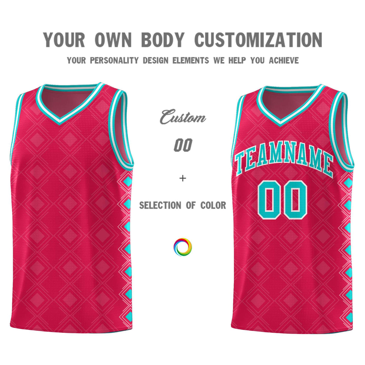 Custom Red Side Blocks Sports Uniform Basketball Jersey|KXKSHOP