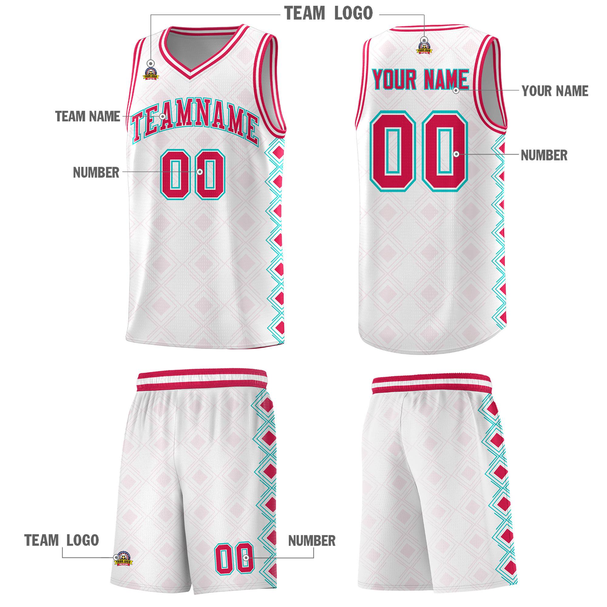 Custom White Side Blocks Sports Uniform Basketball Jersey|KXKSHOP
