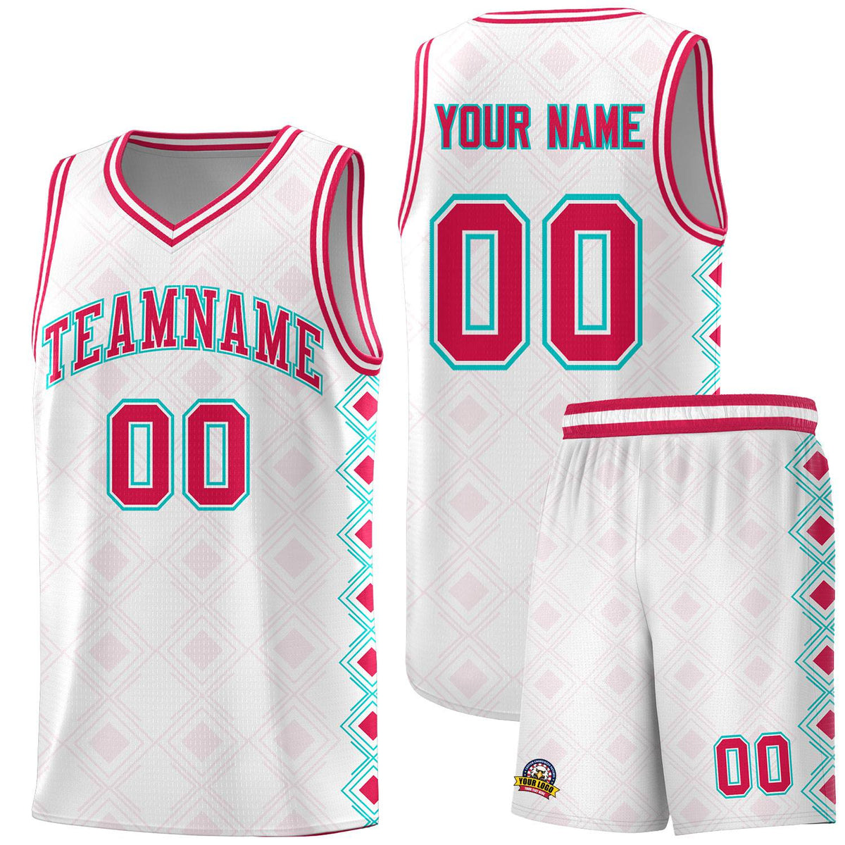 Custom White Side Blocks Sports Uniform Basketball Jersey|KXKSHOP