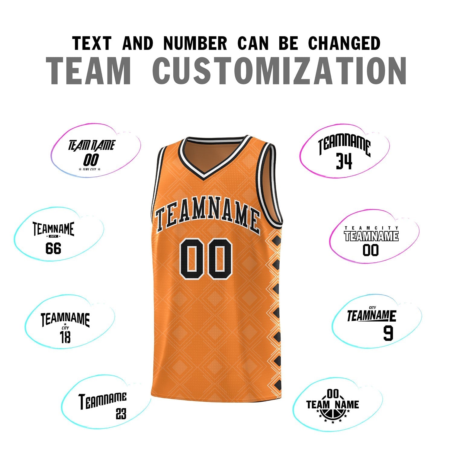 Custom Gold Orange Side Blocks Sports Uniform Basketball Jersey|KXKSHOP