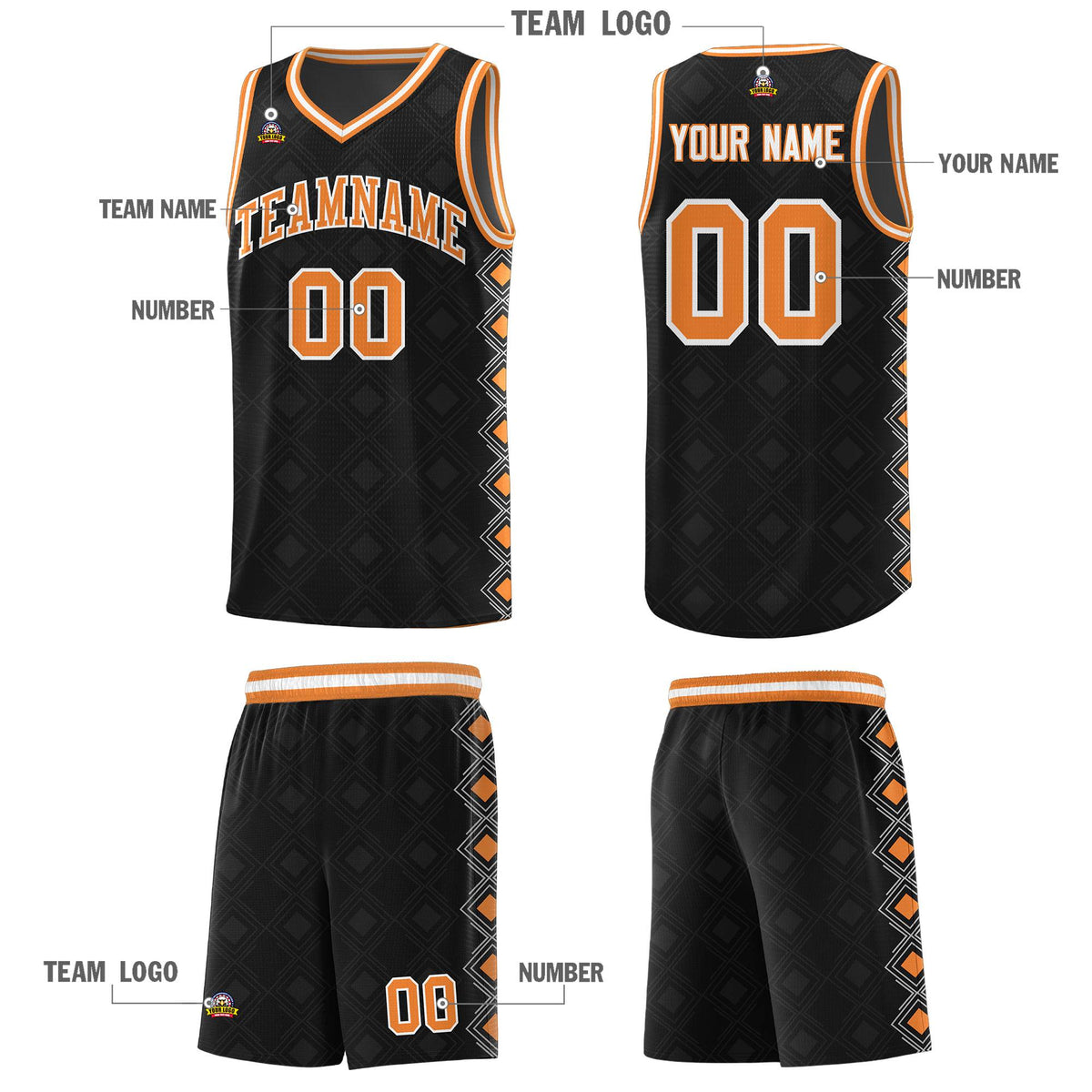 Custom Black Side Blocks Sports Uniform Basketball Jersey|KXKSHOP