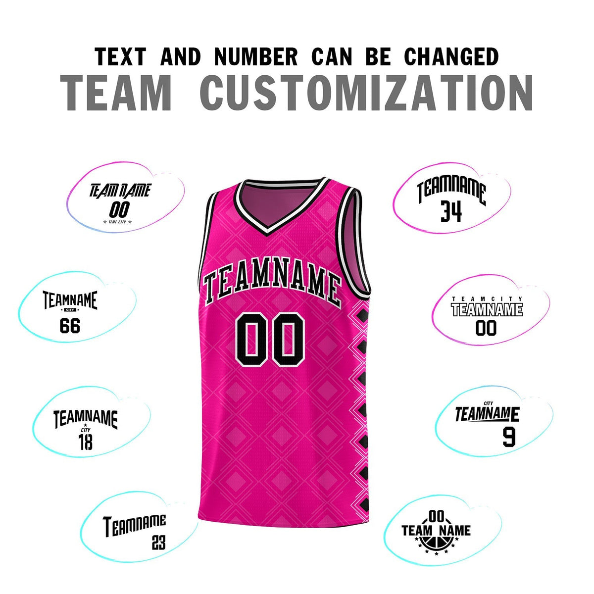 Custom Pink Side Blocks Sports Uniform Basketball Jersey|KXKSHOP