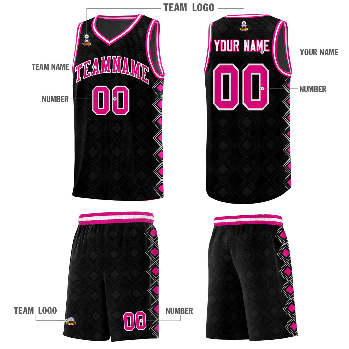 Custom Black Side Blocks Sports Uniform Basketball Jersey|KXKSHOP