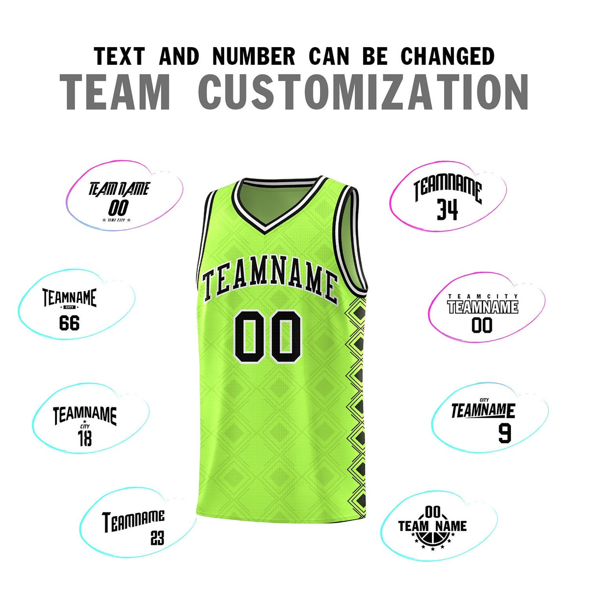 Custom Neon Green Side Blocks Sports Uniform Basketball Jersey|KXKSHOP