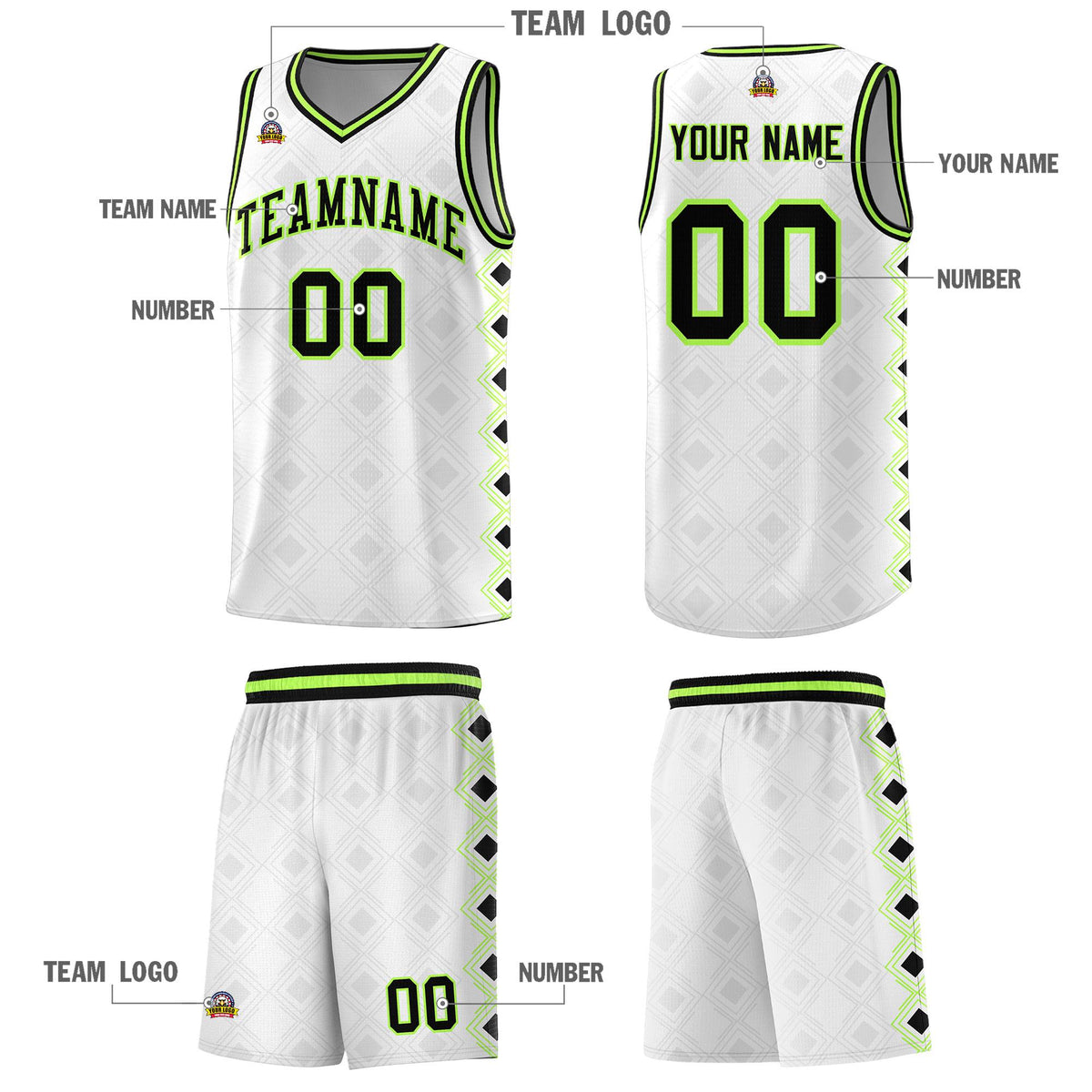 Custom White Side Blocks Sports Uniform Basketball Jersey|KXKSHOP