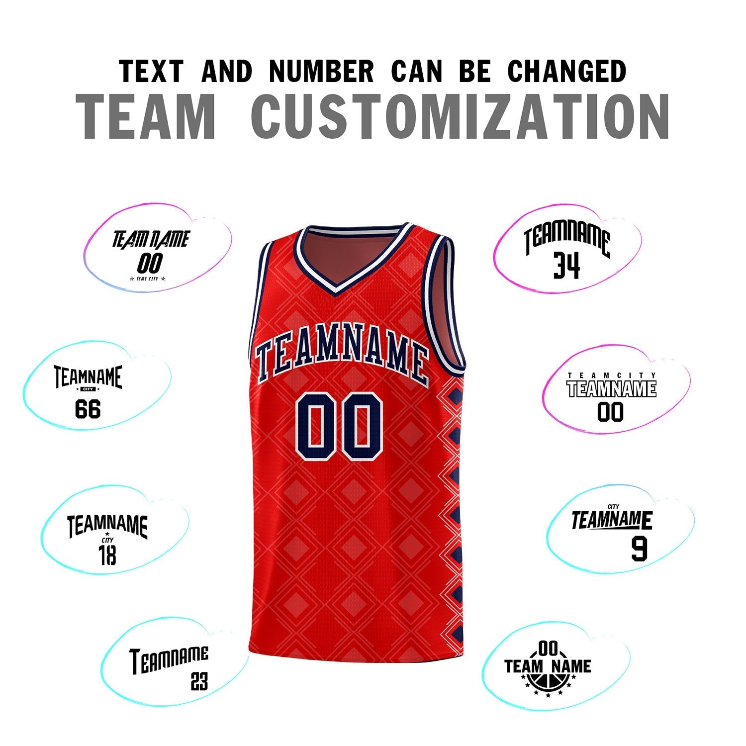 Custom Red Side Blocks Sports Uniform Basketball Jersey|KXKSHOP