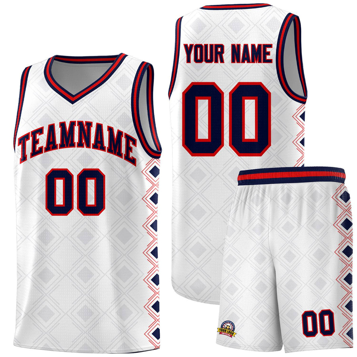 Custom White Side Blocks Sports Uniform Basketball Jersey|KXKSHOP