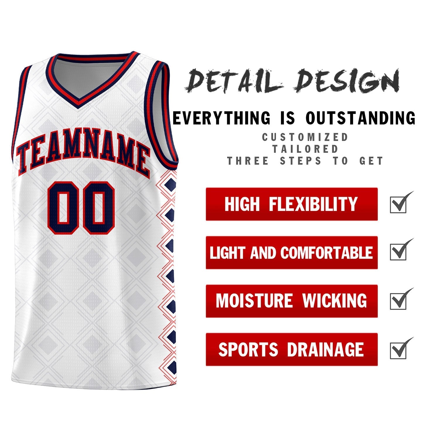 Custom White Side Blocks Sports Uniform Basketball Jersey|KXKSHOP