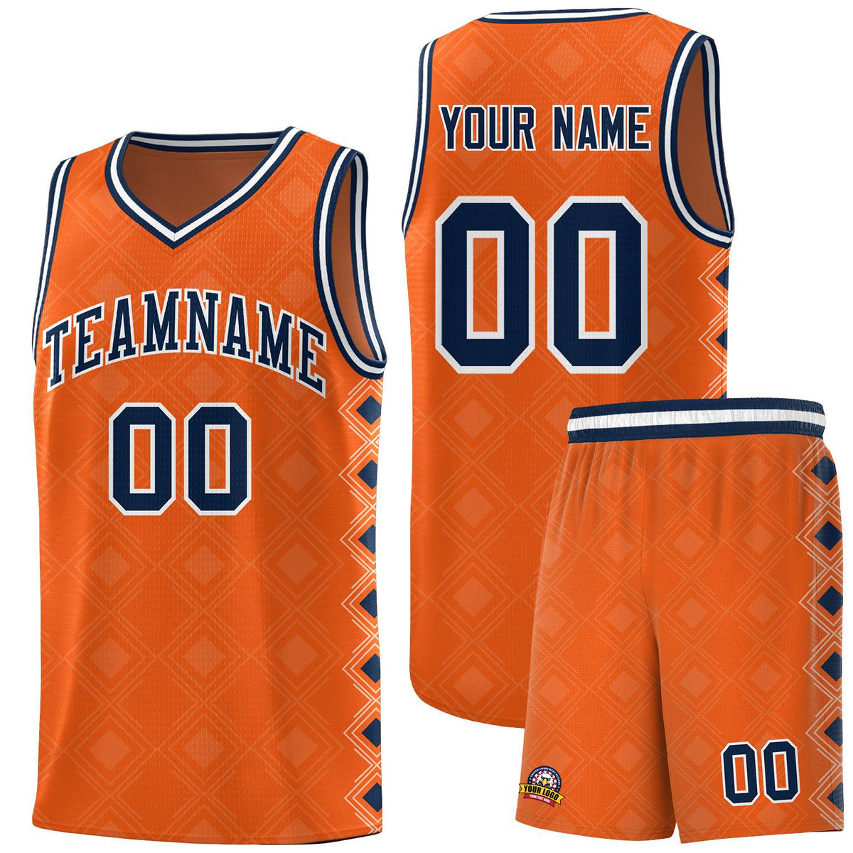 Custom Orange Side Blocks Sports Uniform Basketball Jersey|KXKSHOP