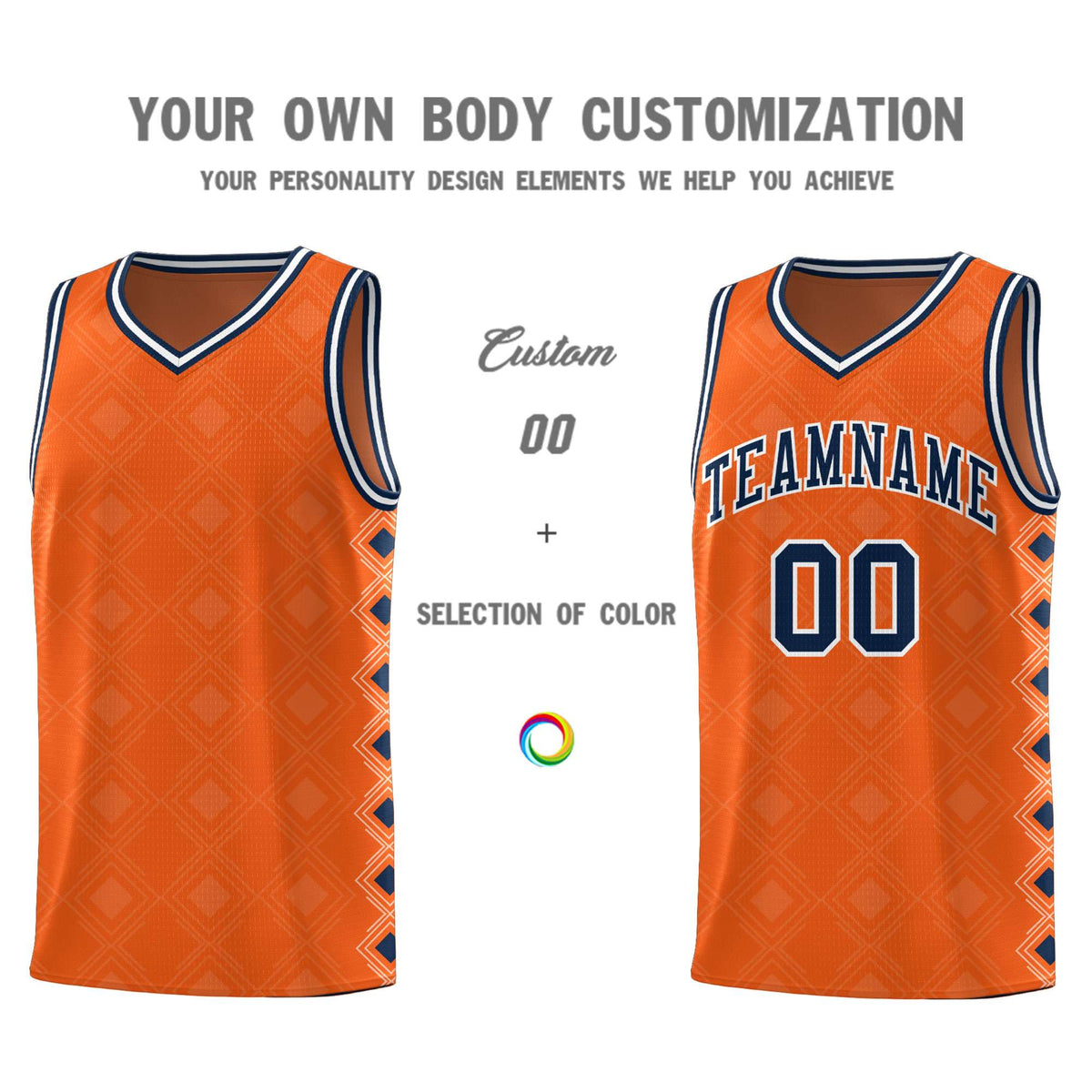 Custom Orange Side Blocks Sports Uniform Basketball Jersey|KXKSHOP