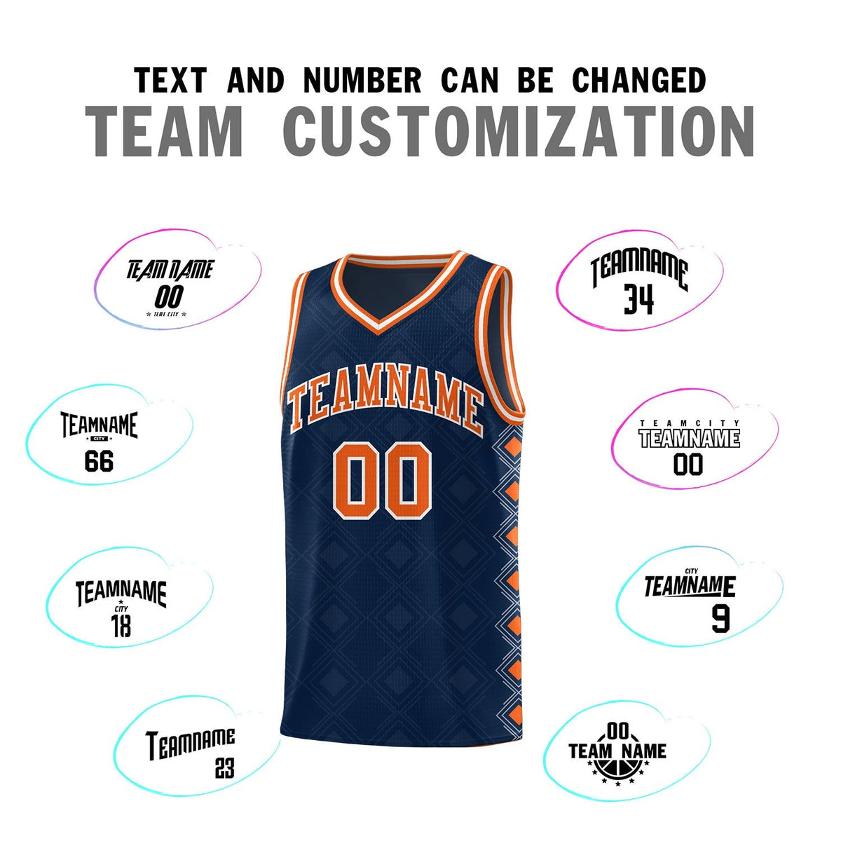 Custom Navy Side Blocks Sports Uniform Basketball Jersey|KXKSHOP