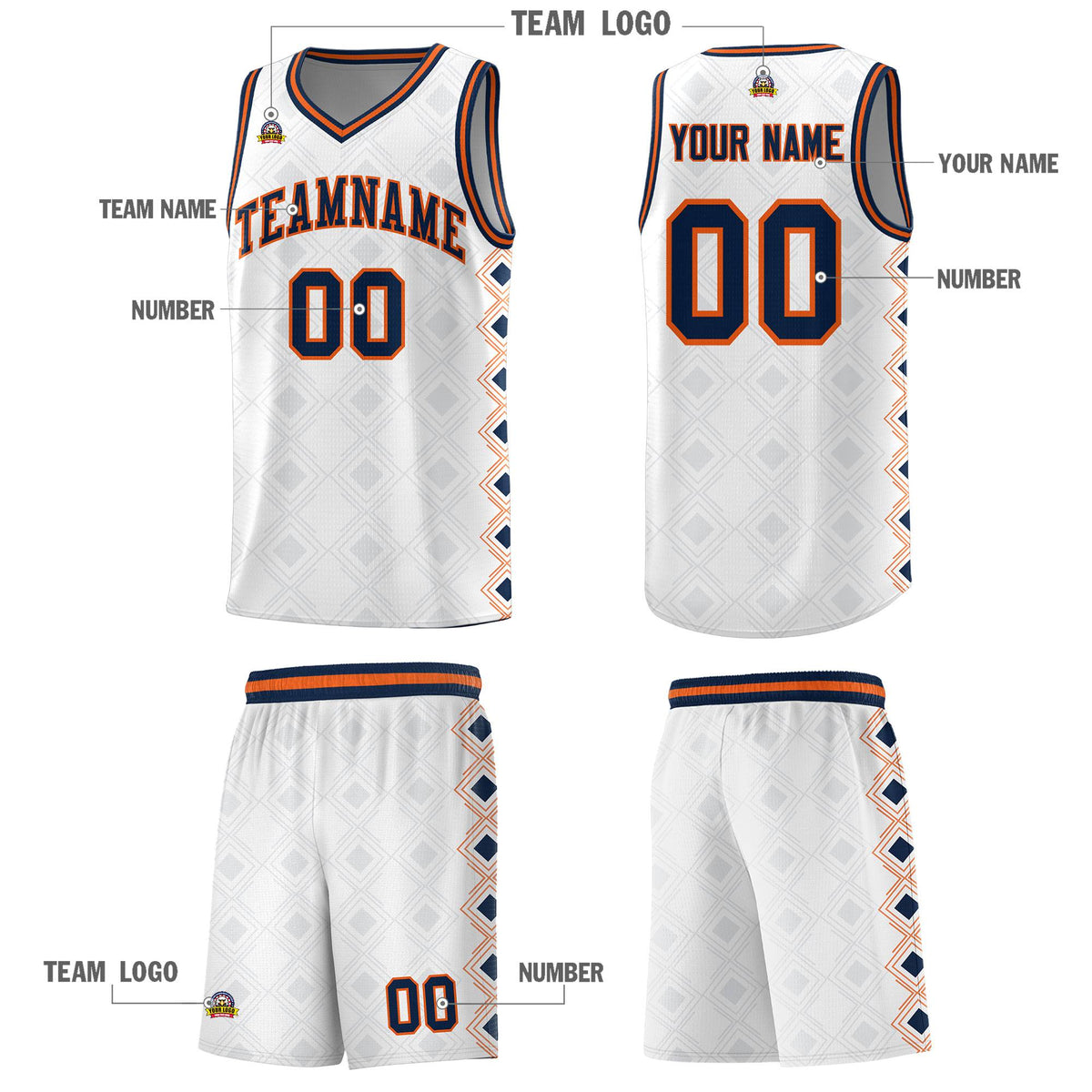 Custom White Side Blocks Sports Uniform Basketball Jersey|KXKSHOP