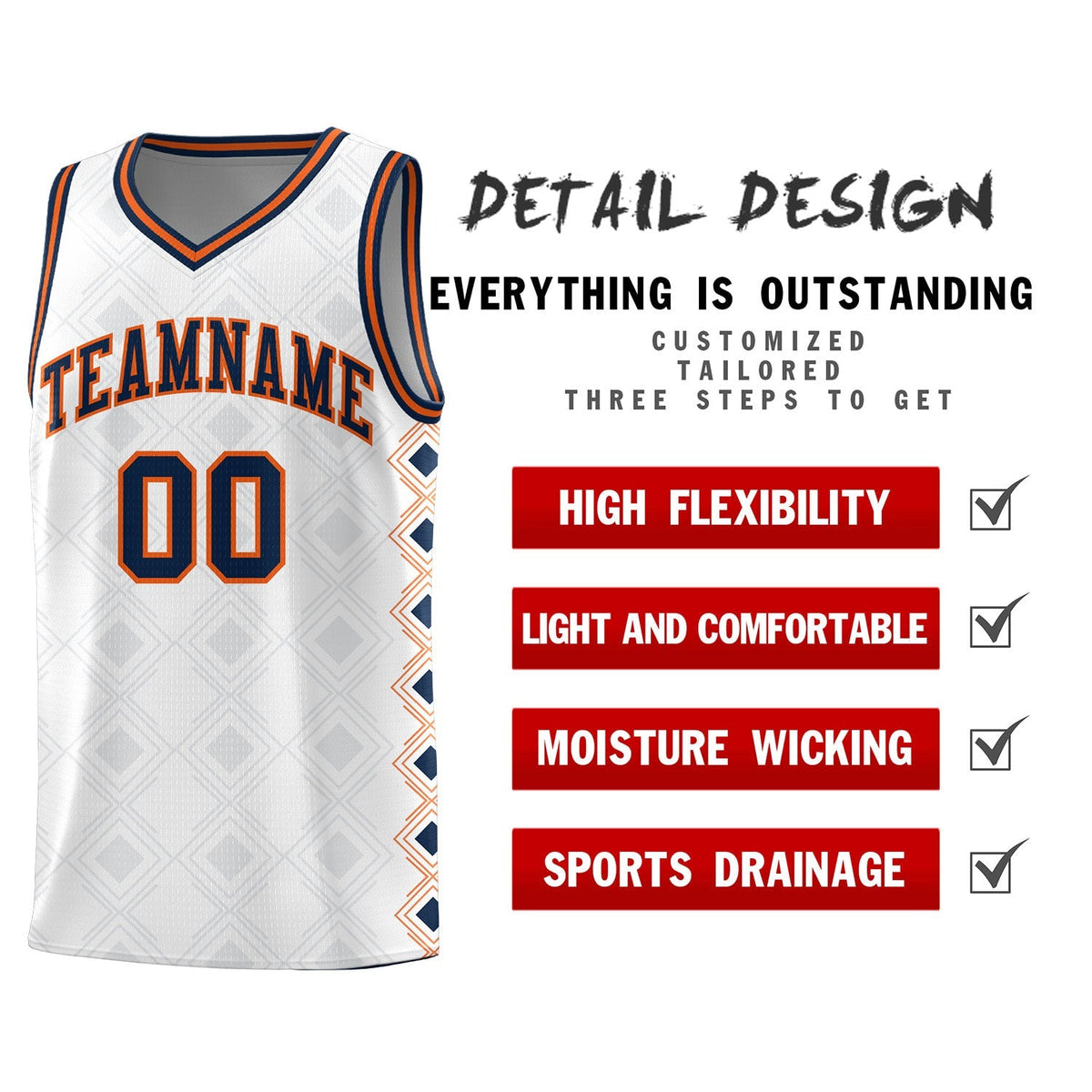 Custom White Side Blocks Sports Uniform Basketball Jersey|KXKSHOP