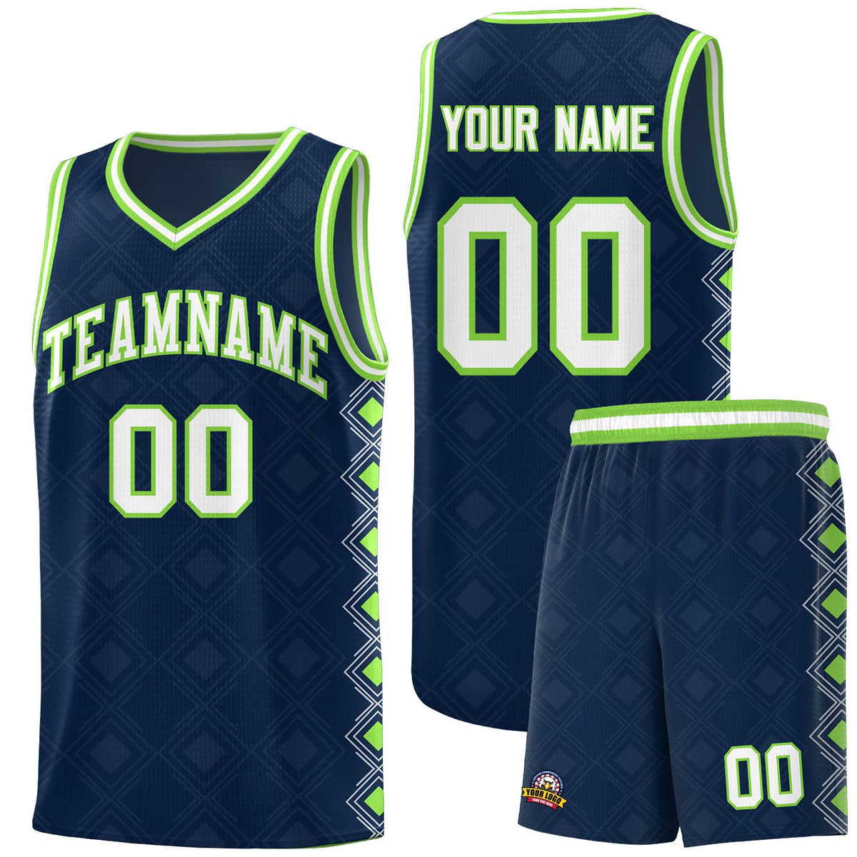 Custom Navy Side Blocks Sports Uniform Basketball Jersey|KXKSHOP