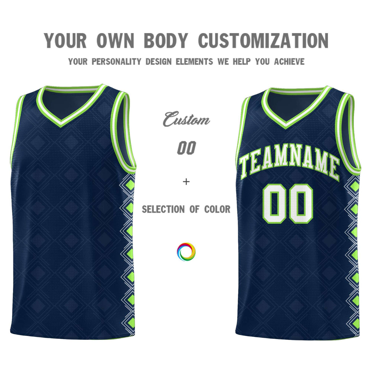 Custom Navy Side Blocks Sports Uniform Basketball Jersey|KXKSHOP