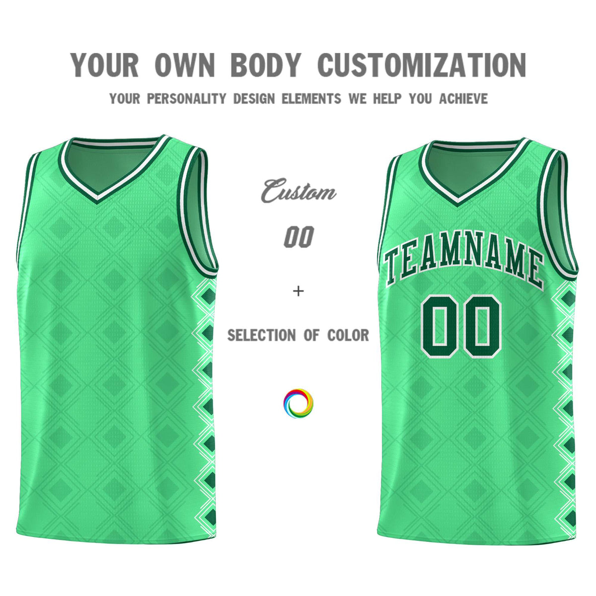 Custom Bright Green Side Blocks Sports Uniform Basketball Jersey|KXKSHOP